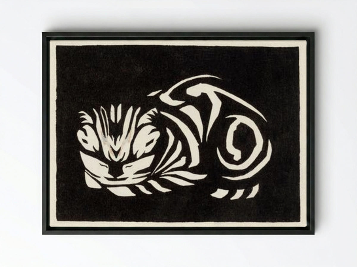 Cat - Julie de Graag - Framed Canvas Black