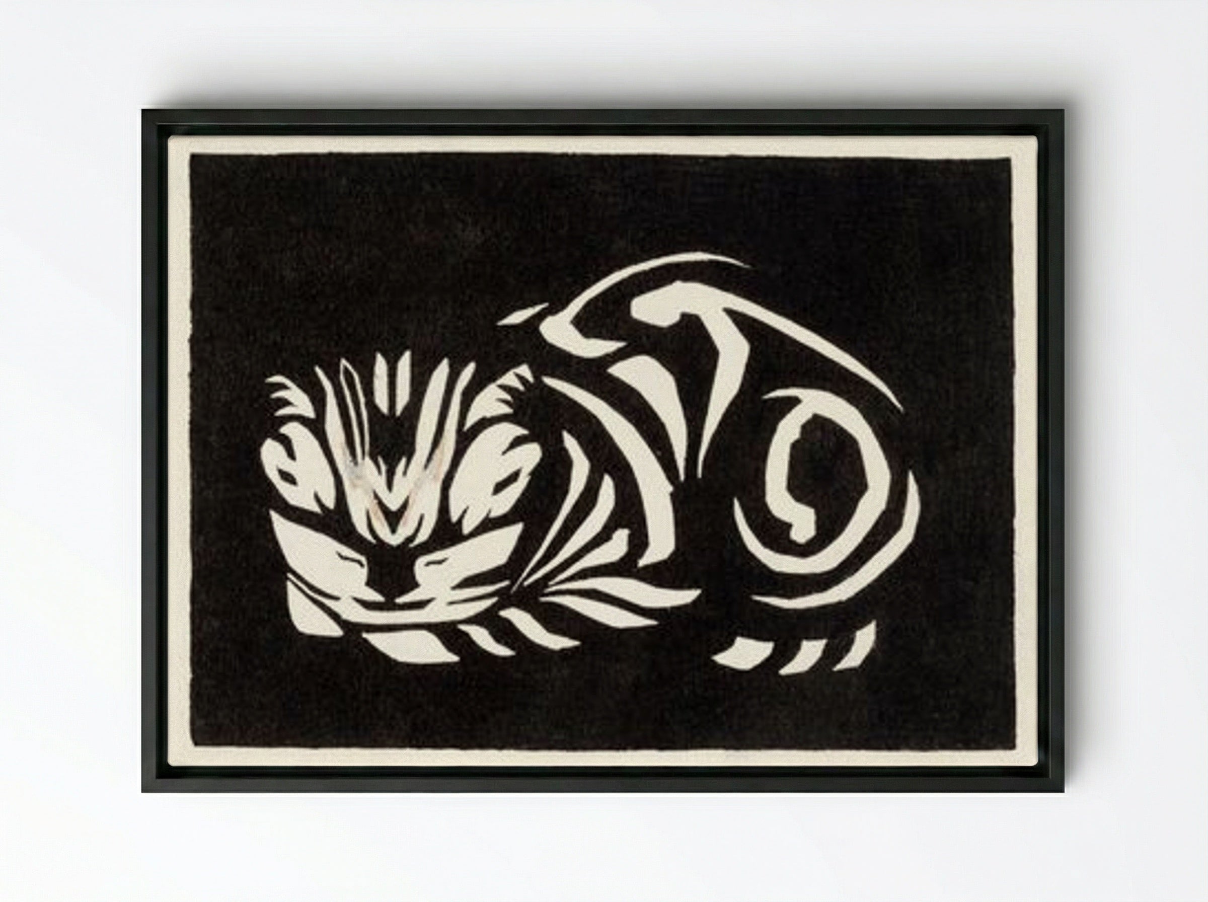 Cat - Julie de Graag - Framed Canvas Black