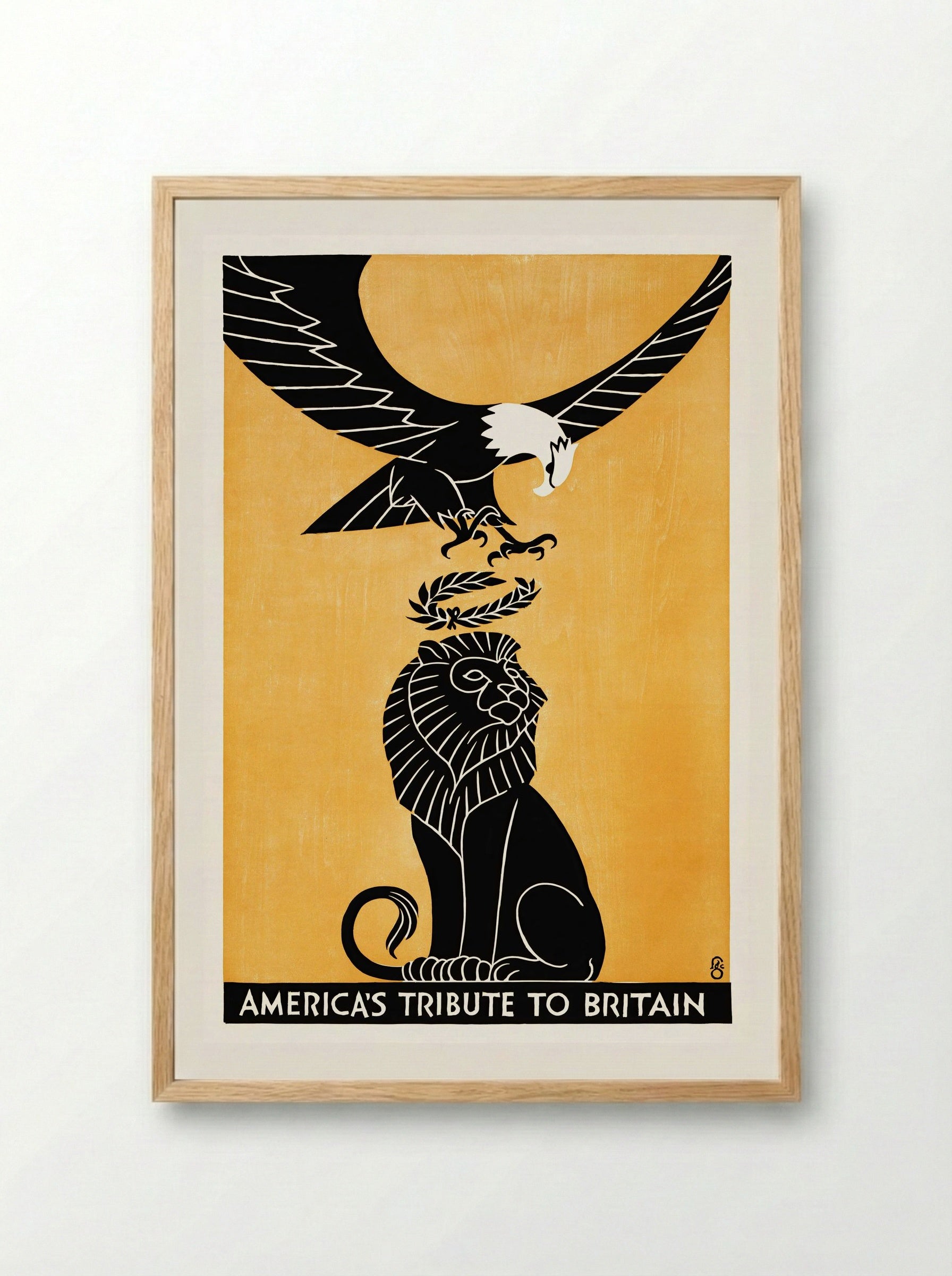 America's Tribute to Britain - Fred G. Cooper - Framed Print Wood