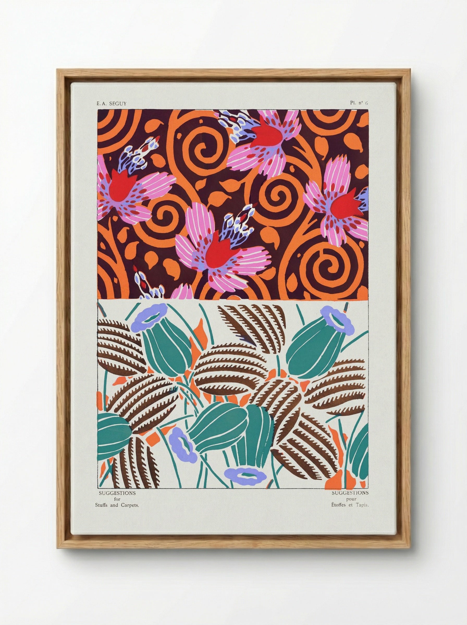 Suggestions for Stuffs and Carpets, Plate 6 - Émile-Allain Séguy - Framed Canvas Wood