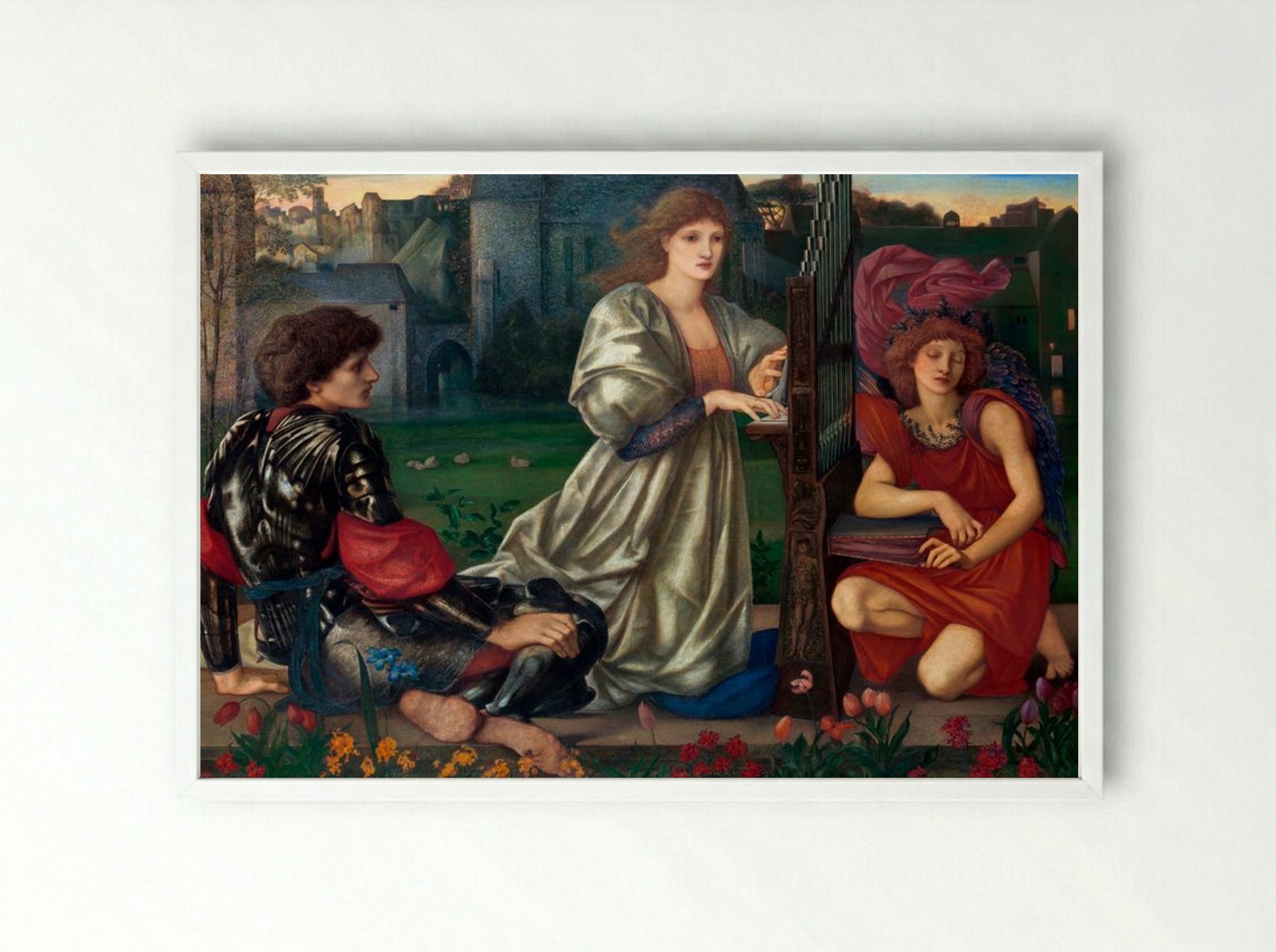 The Love Song - Edward Burne-Jones - Framed Print White
