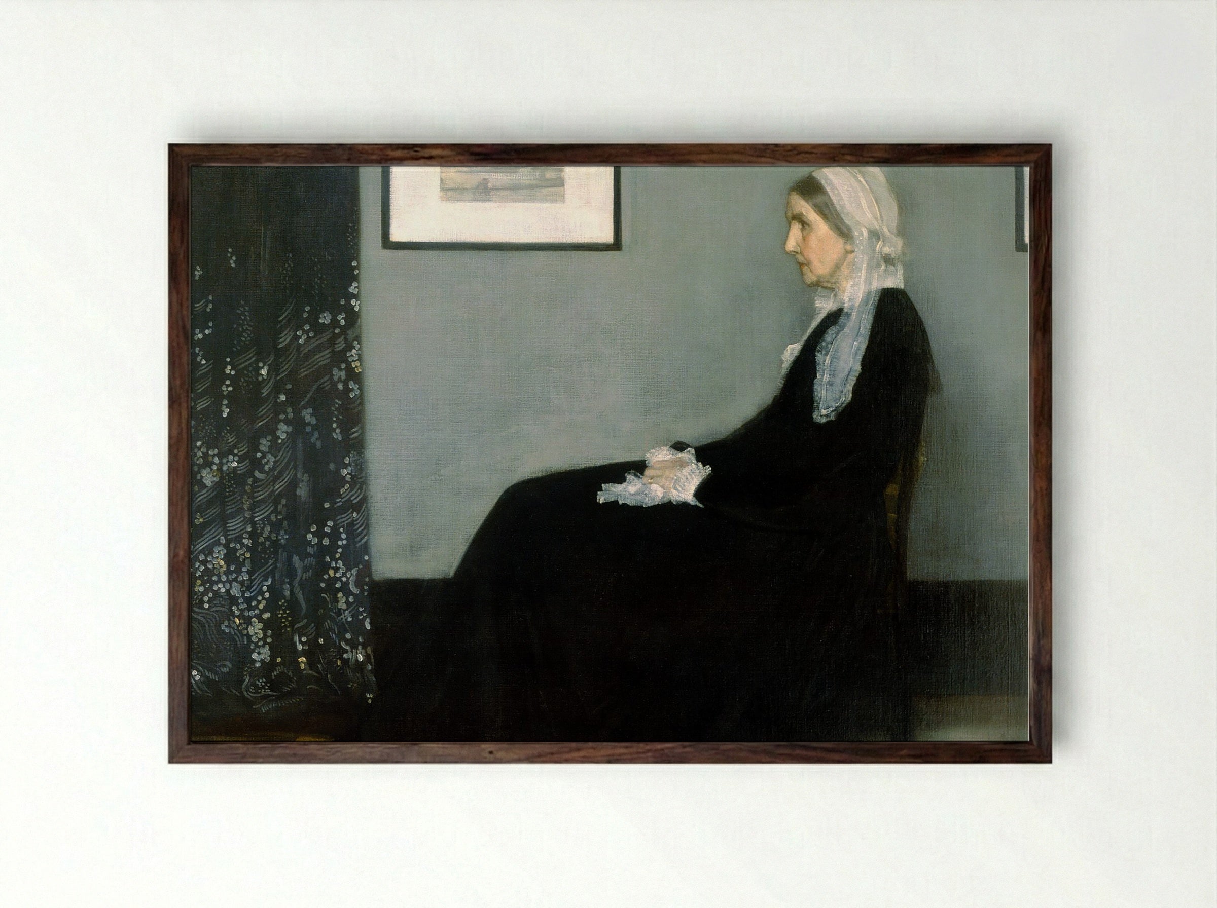 Arrangement in Grey and Black No.1, Portrait of the Artist's Mother - James McNeill Whistler - Framed Print Dark Wood