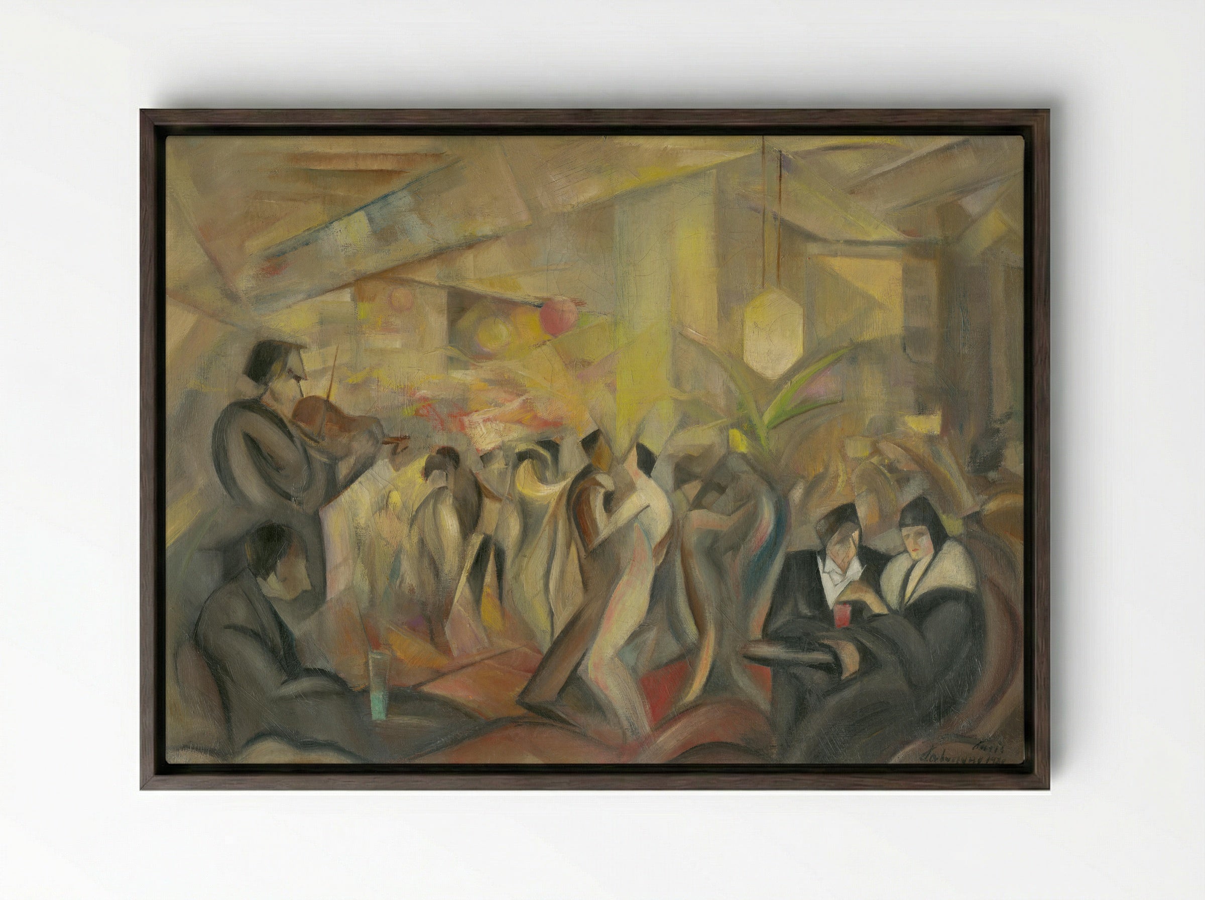 Paris Cafe - Zolo Palugyay - Framed Canvas Dark Wood