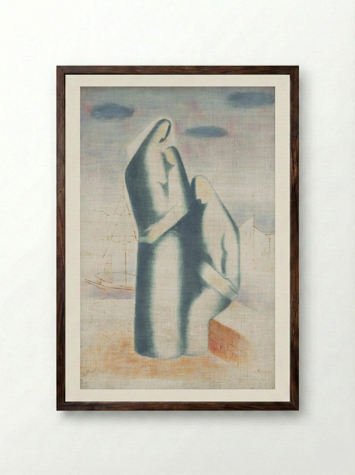 Poor Family - Mikuláš Galanda - Framed Print Dark Wood