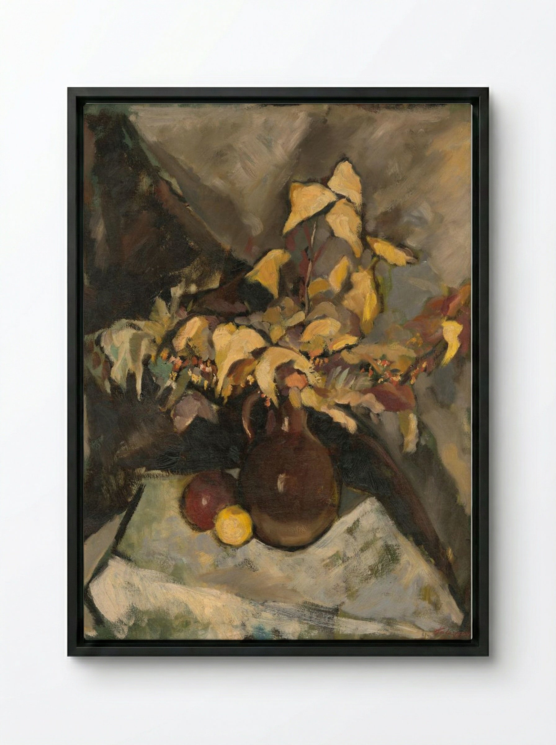 Autumn Still Life - Zolo Palugyay - Framed Canvas Black