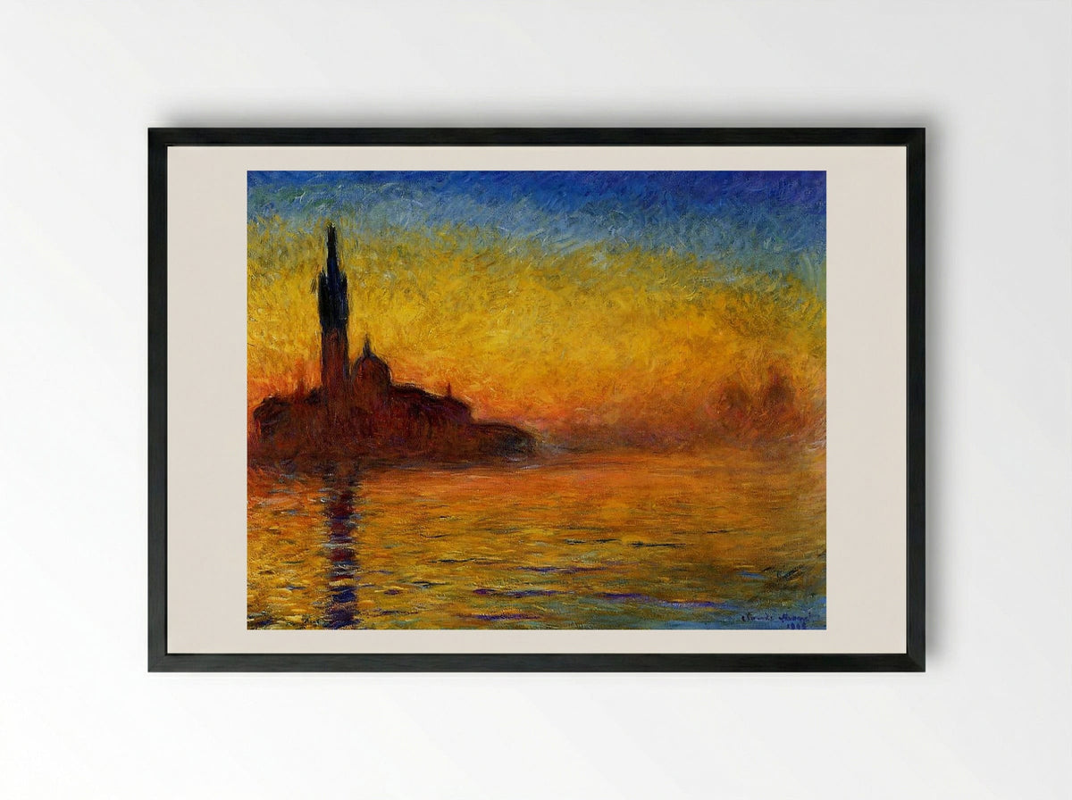 Twilight, Venice - Claude Monet - Framed Print Black