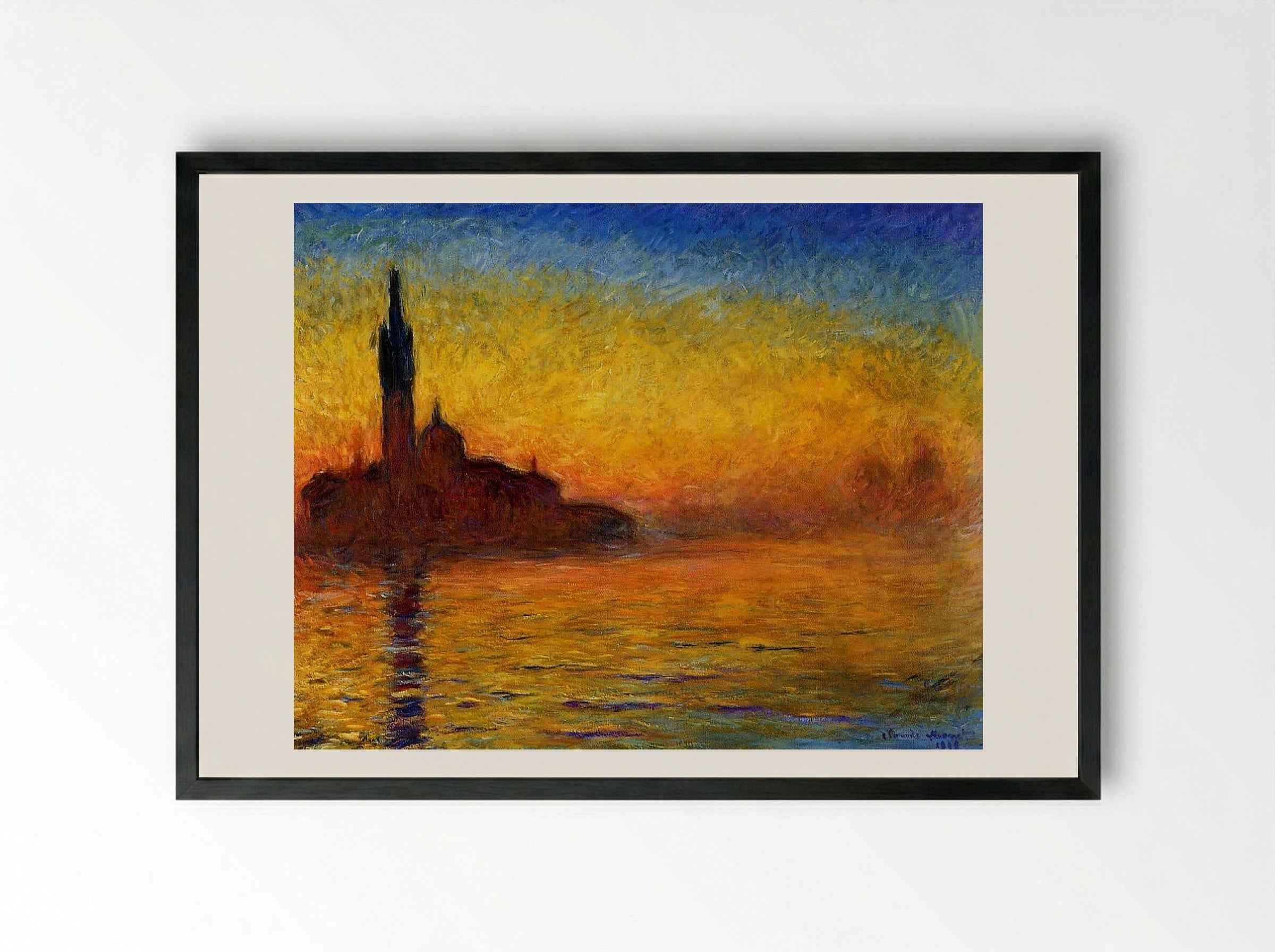 Twilight, Venice - Claude Monet - Framed Print Black