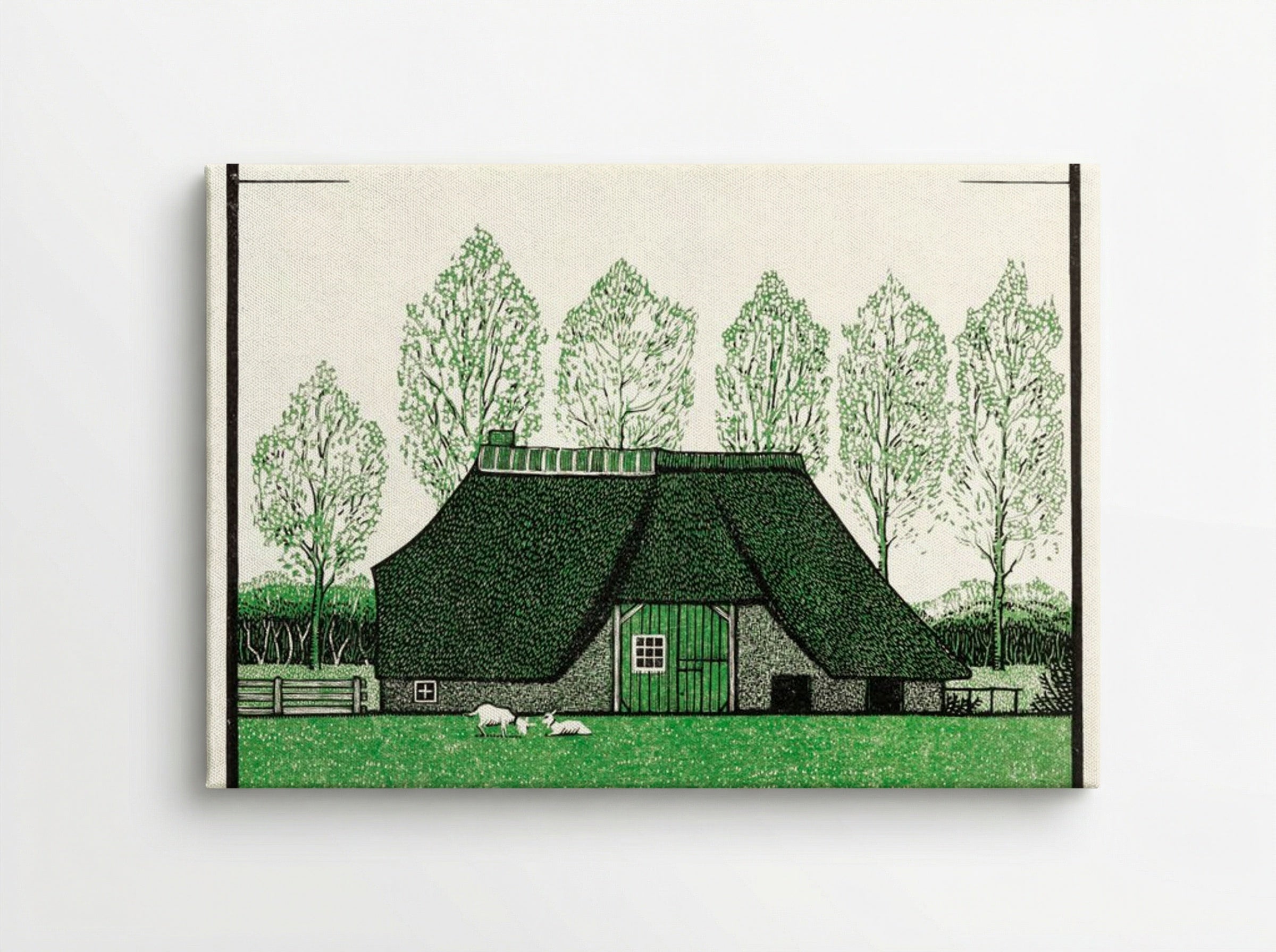Farmhouse with Thatched Roof - Julie de Graag - Canvas