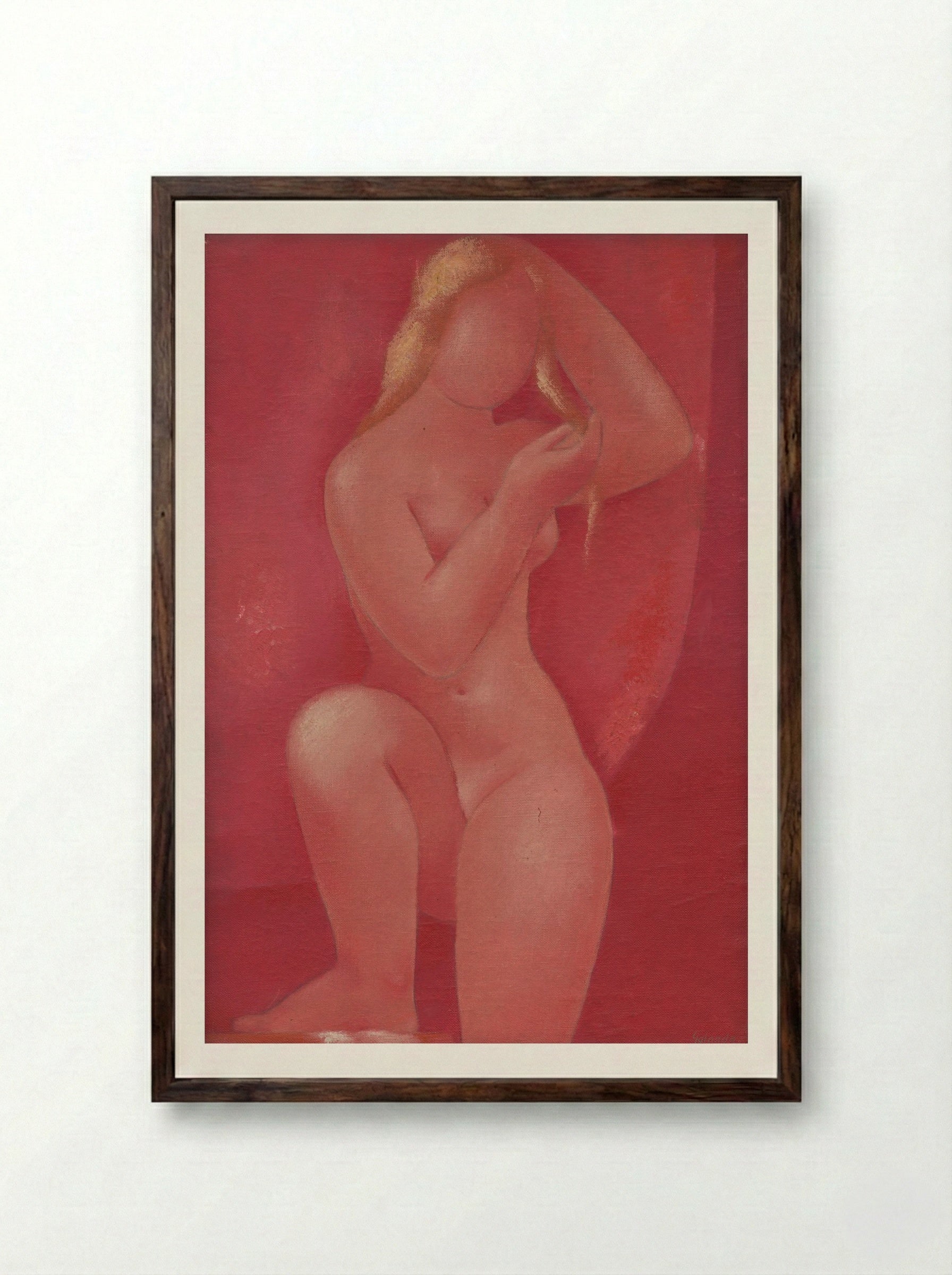 After a Bath - Mikuláš Galanda - Framed Print Dark Wood
