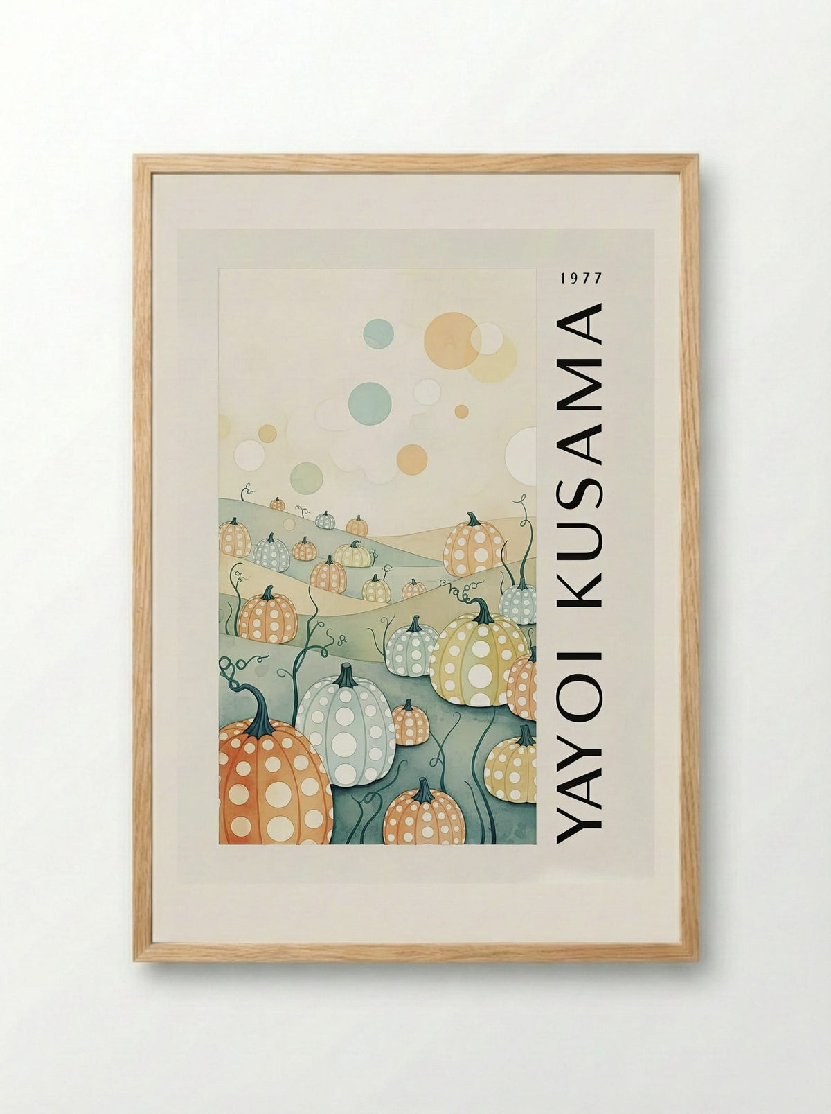 Pumpkins - Yayoi Kusama - Framed Print Wood