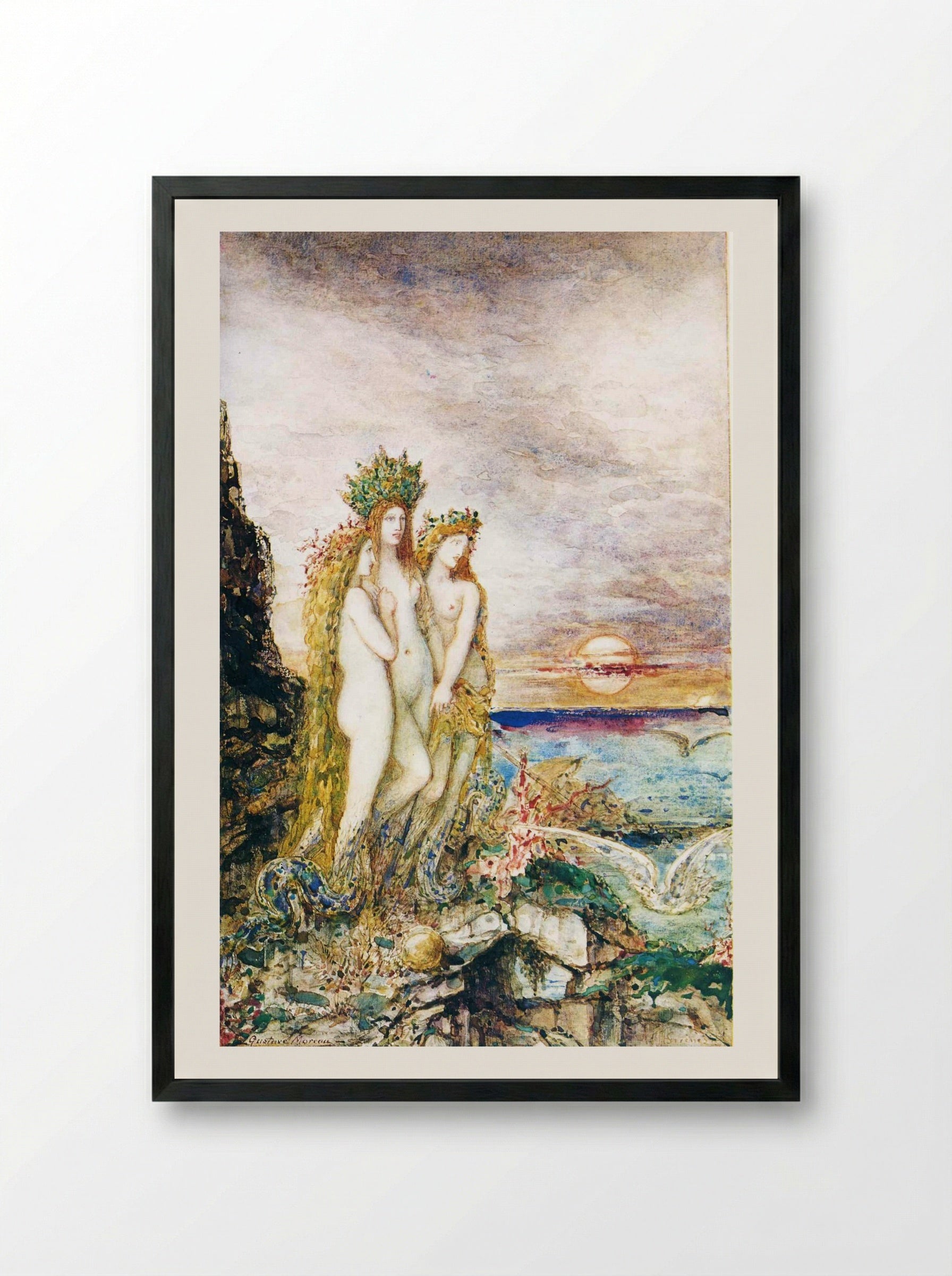The Sirens - Gustave Moreau - Framed Print Black