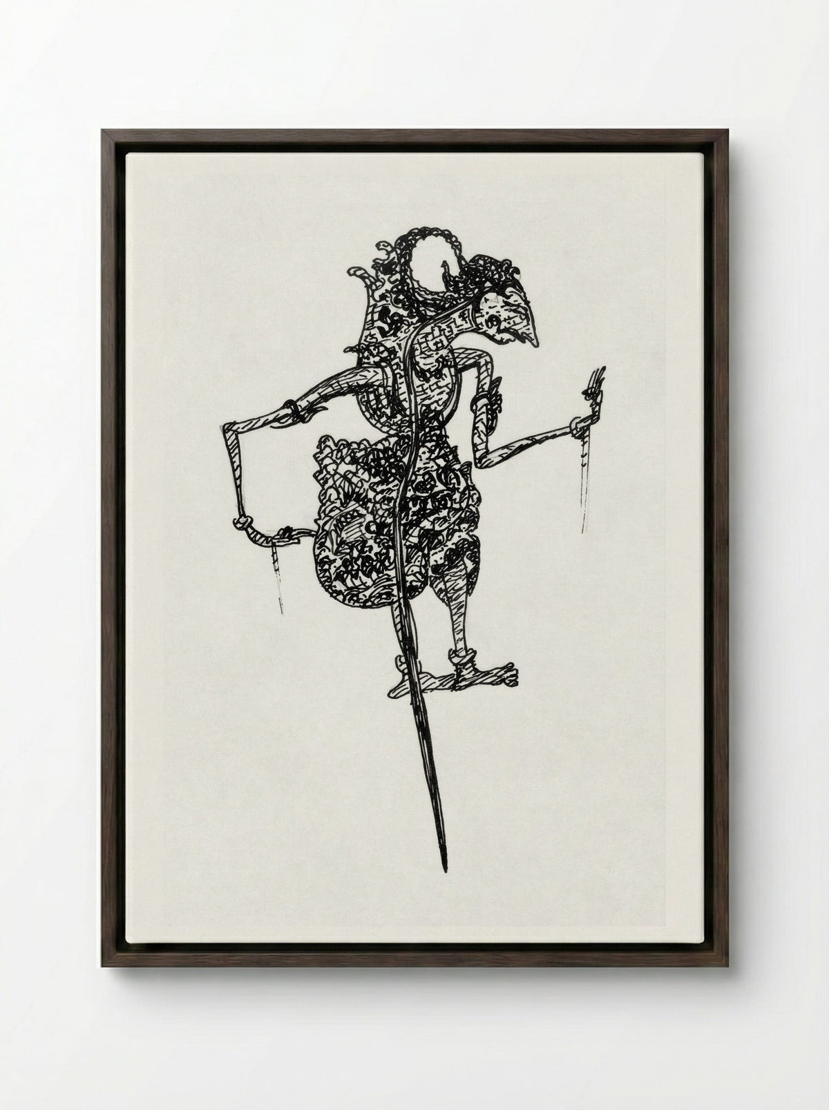 Wajangpop (Wayang Puppet) - Leo Gestel - Framed Canvas Dark Wood