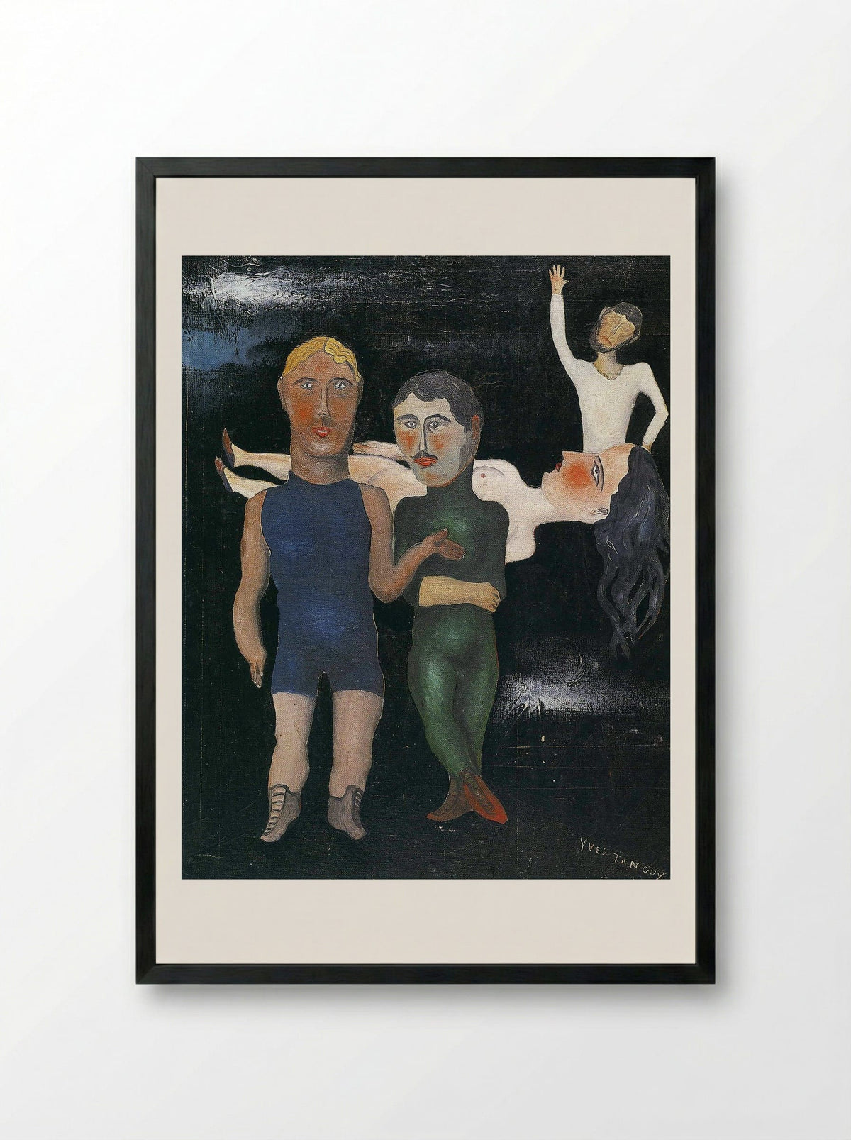 The Travelling Performers - Yves Tanguy - Framed Print Black