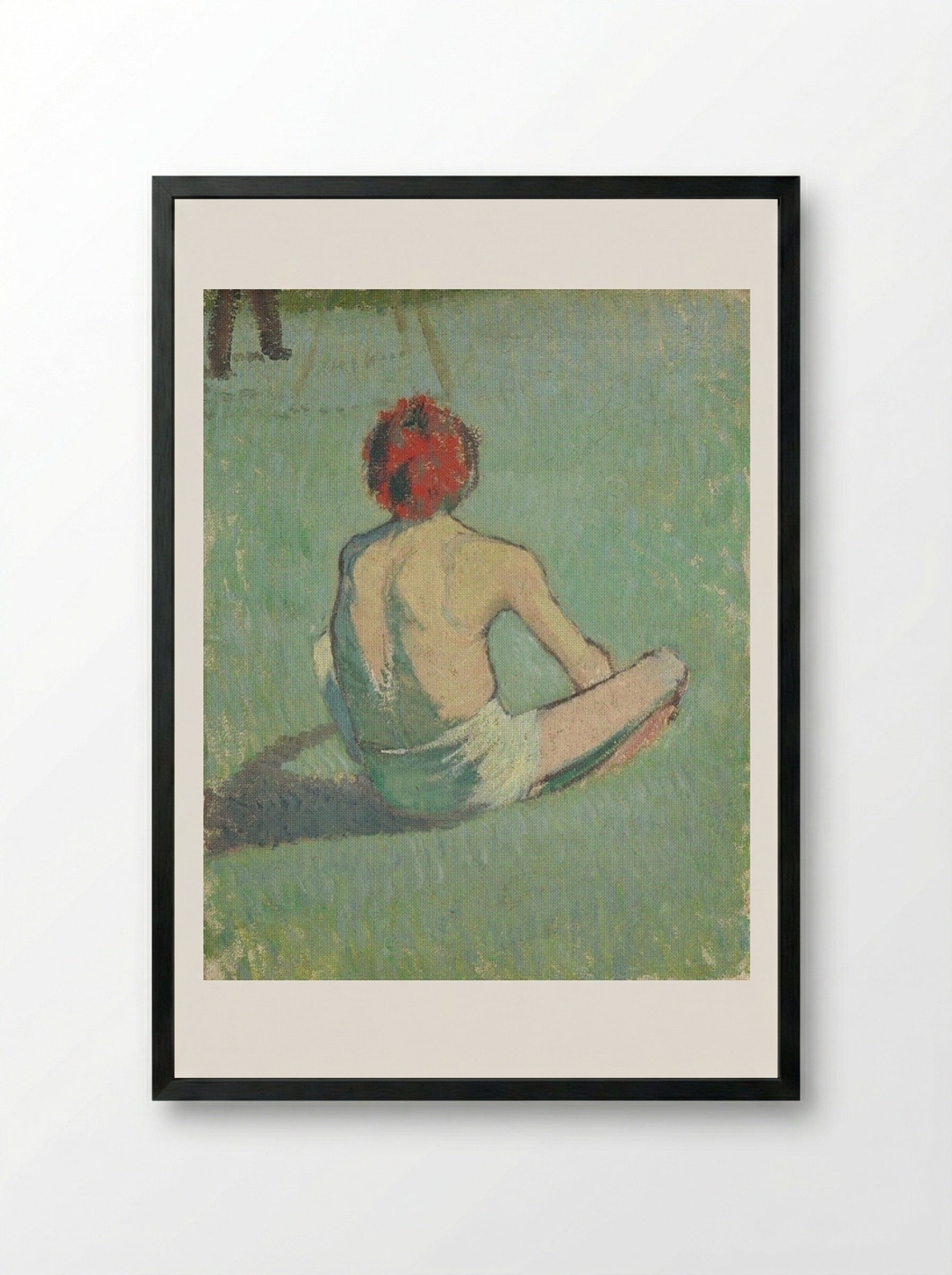 Boy in the Grass - Émile Bernard - Framed Print Black