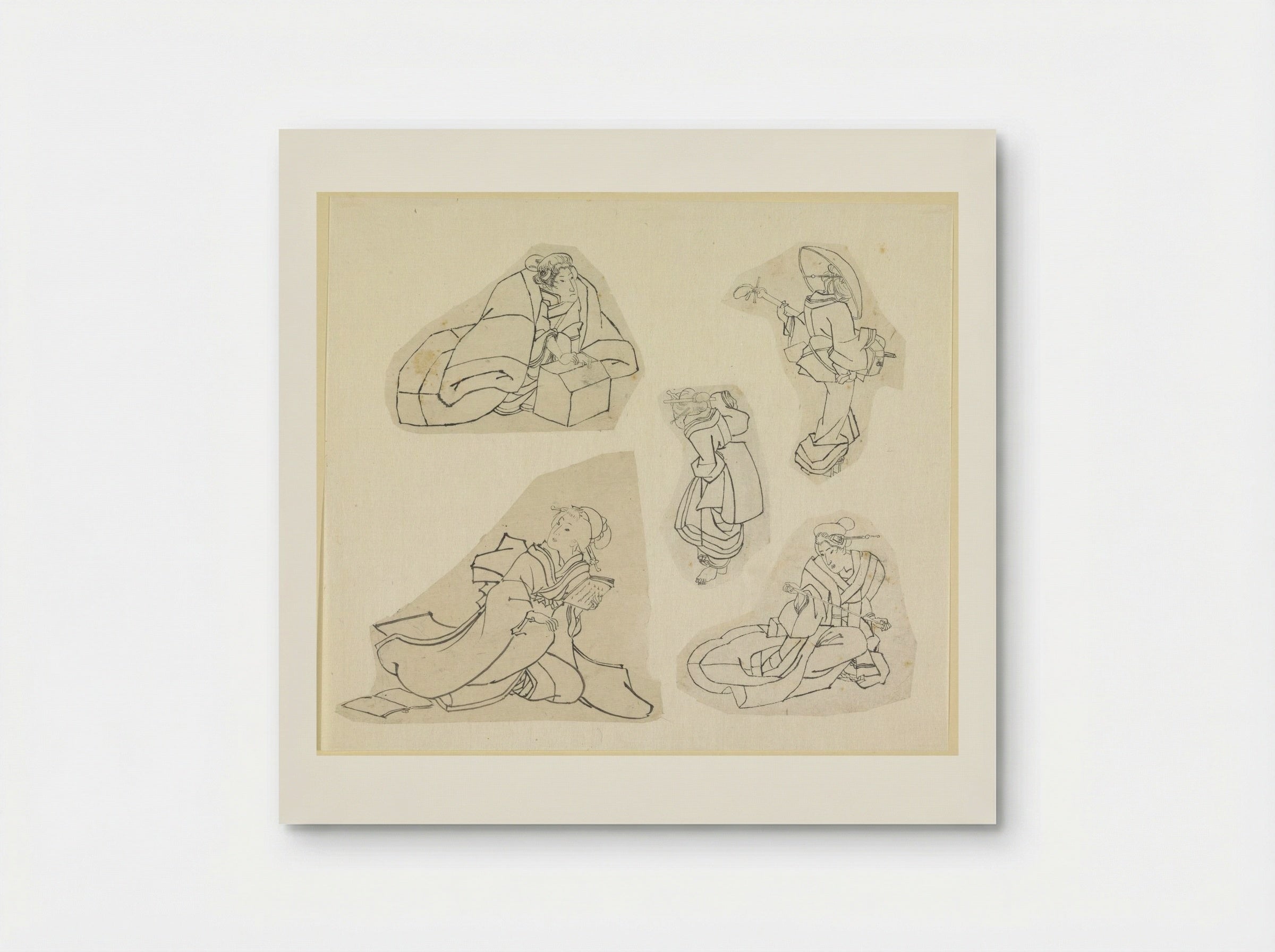 Vijf vrouwenfiguren (Five Figures of Women) - Katsushika Hokusai - Poster