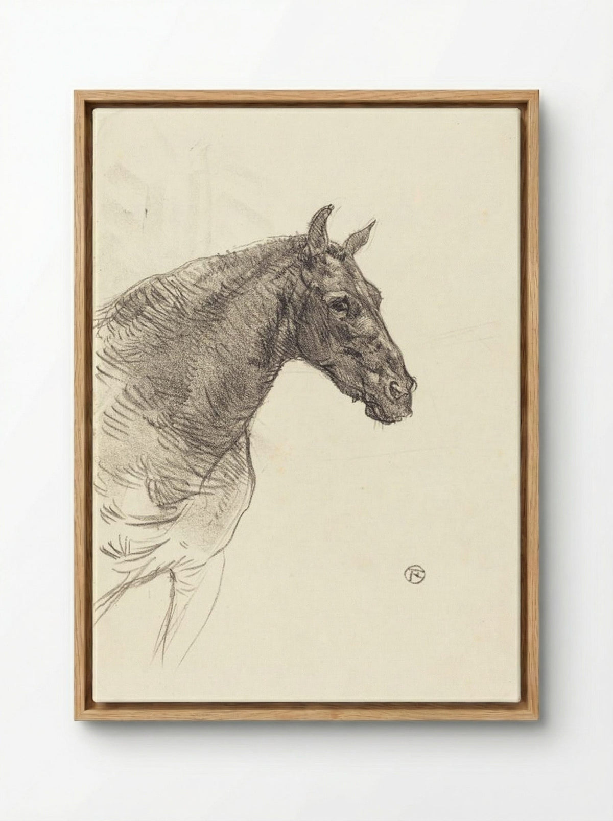Le Vieux Cheval (Old Horse) - Henri de Toulouse-Lautrec - Framed Canvas Wood