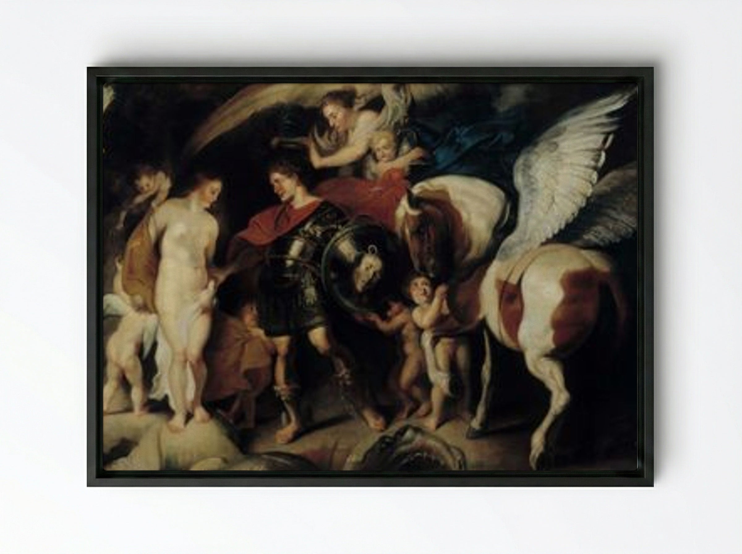 Perseus and Andromeda - Peter Paul Rubens - Framed Canvas Black