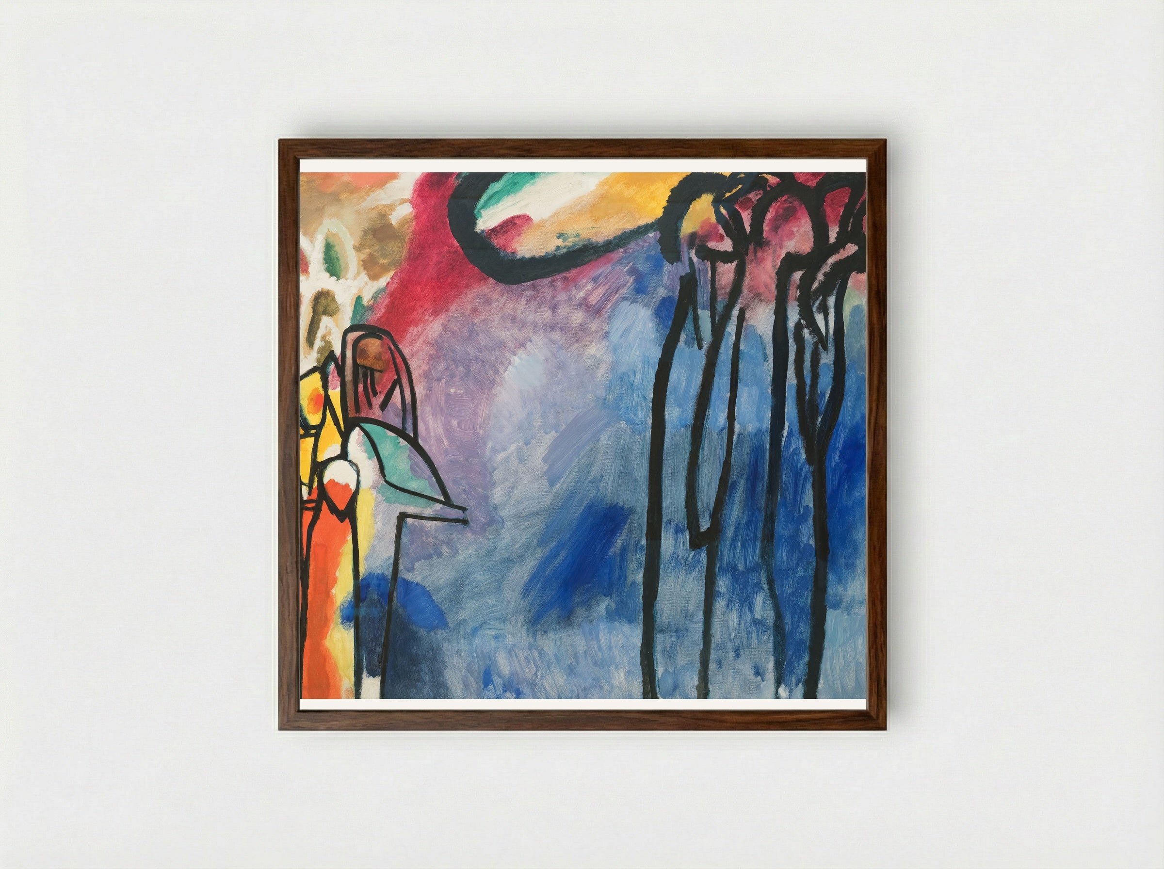 Improvisation 19 - Wassily Kandinsky - Framed Print Dark Wood
