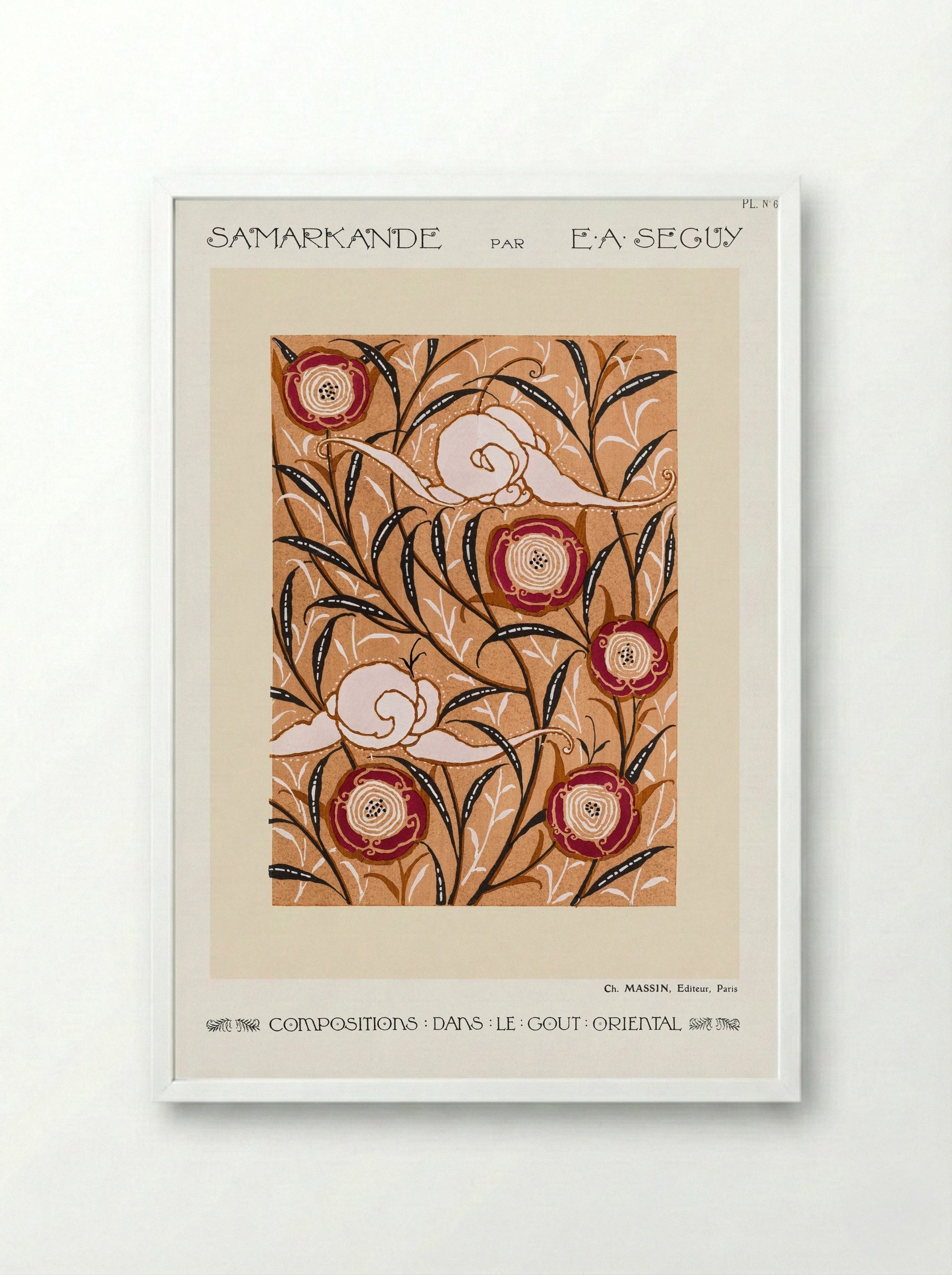 Samarkande (Plate 6, Compositions in the Oriental Style) - Émile-Allain Séguy - Framed Print White