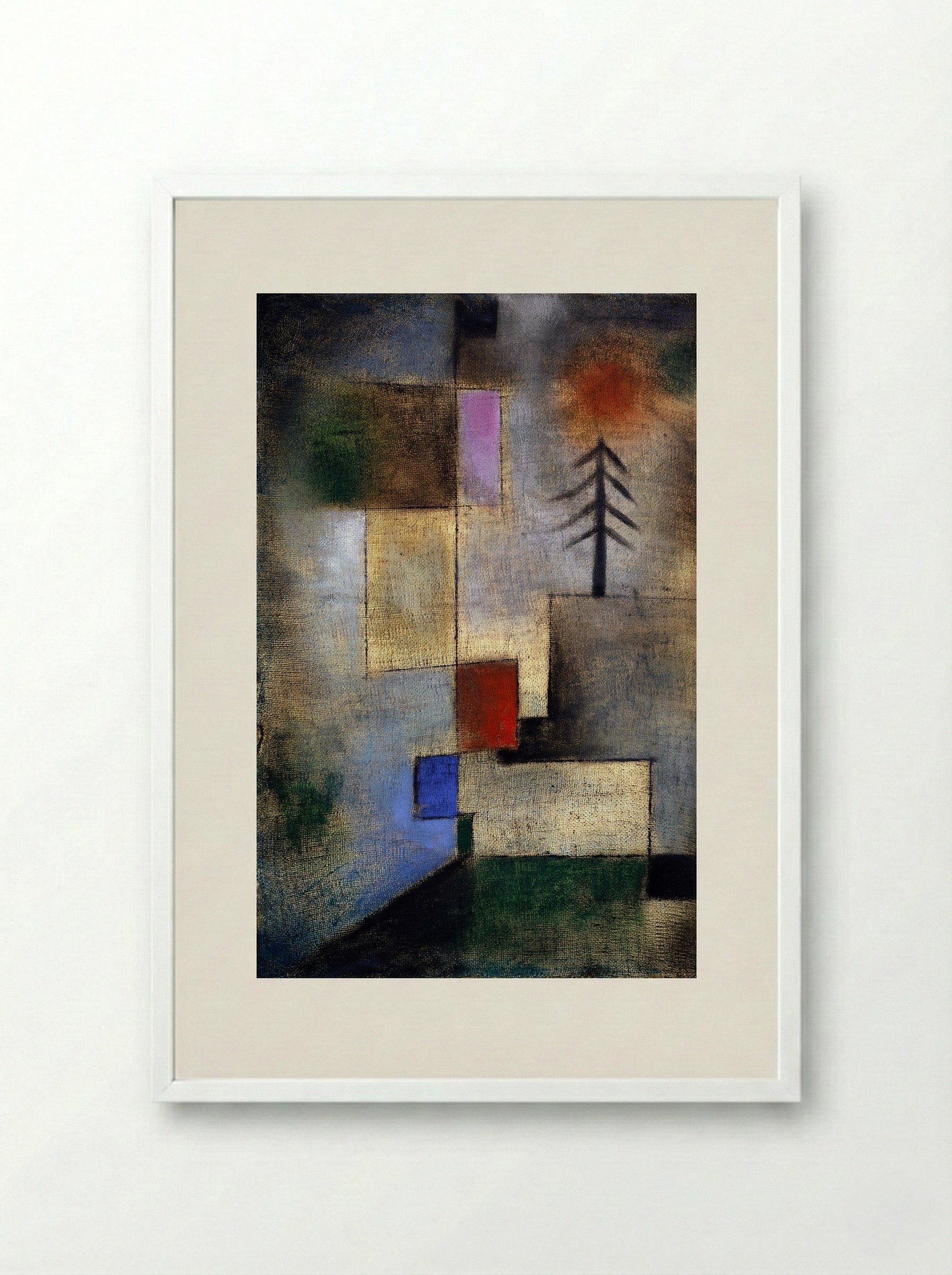 Small Fir Picture - Paul Klee - Framed Print White
