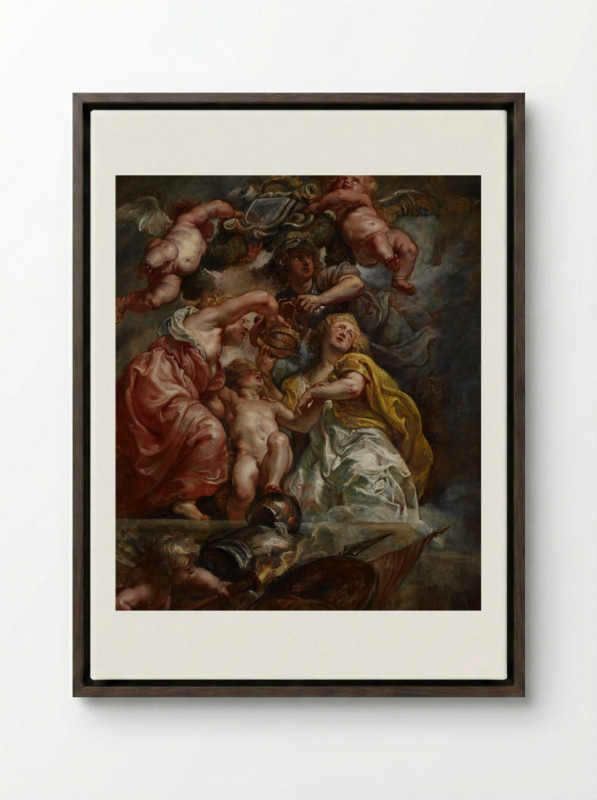 Charles I, King of England - Peter Paul Rubens - Framed Canvas Dark Wood