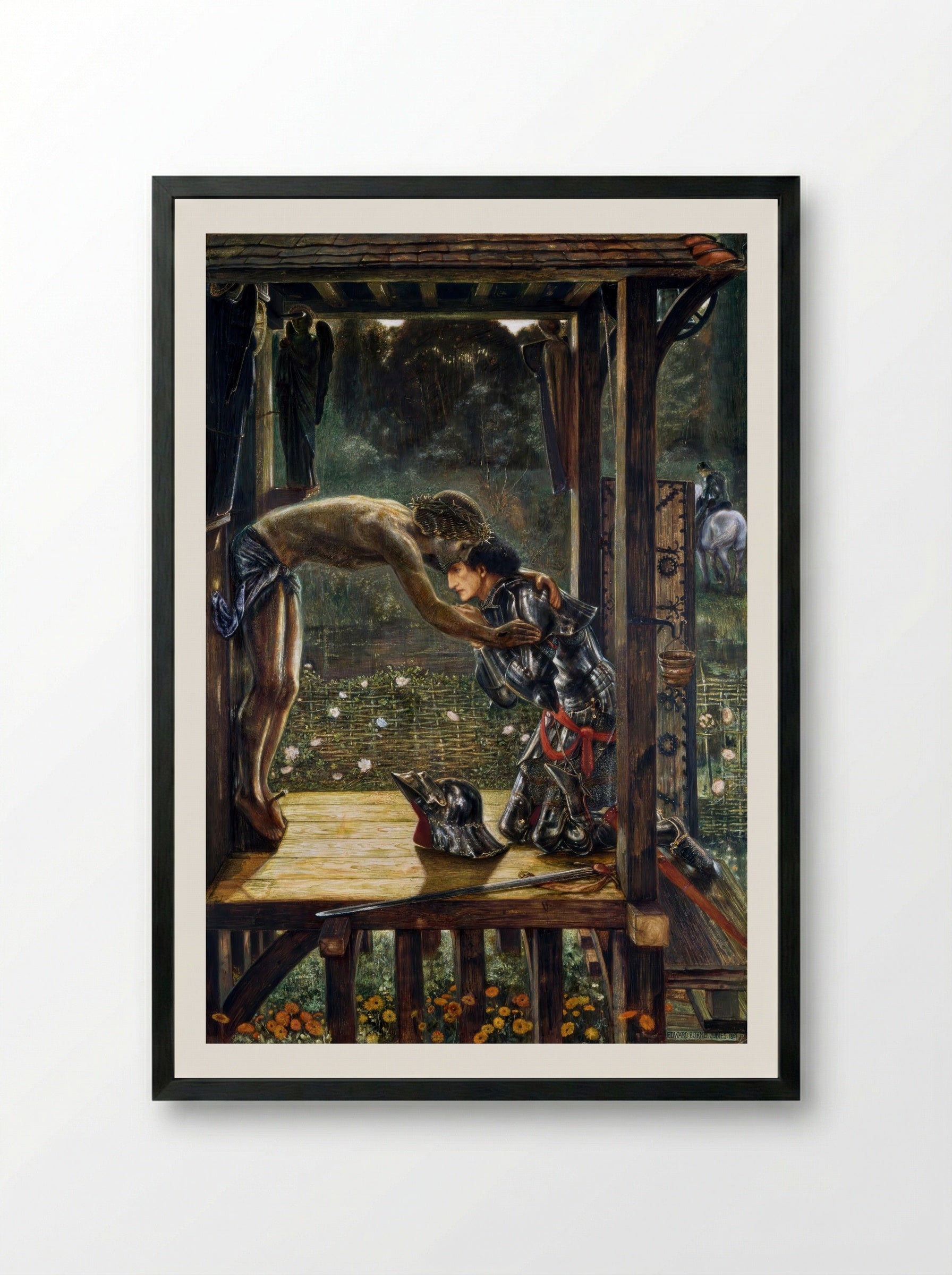 The Merciful Knight - Edward Burne-Jones - Framed Print Black