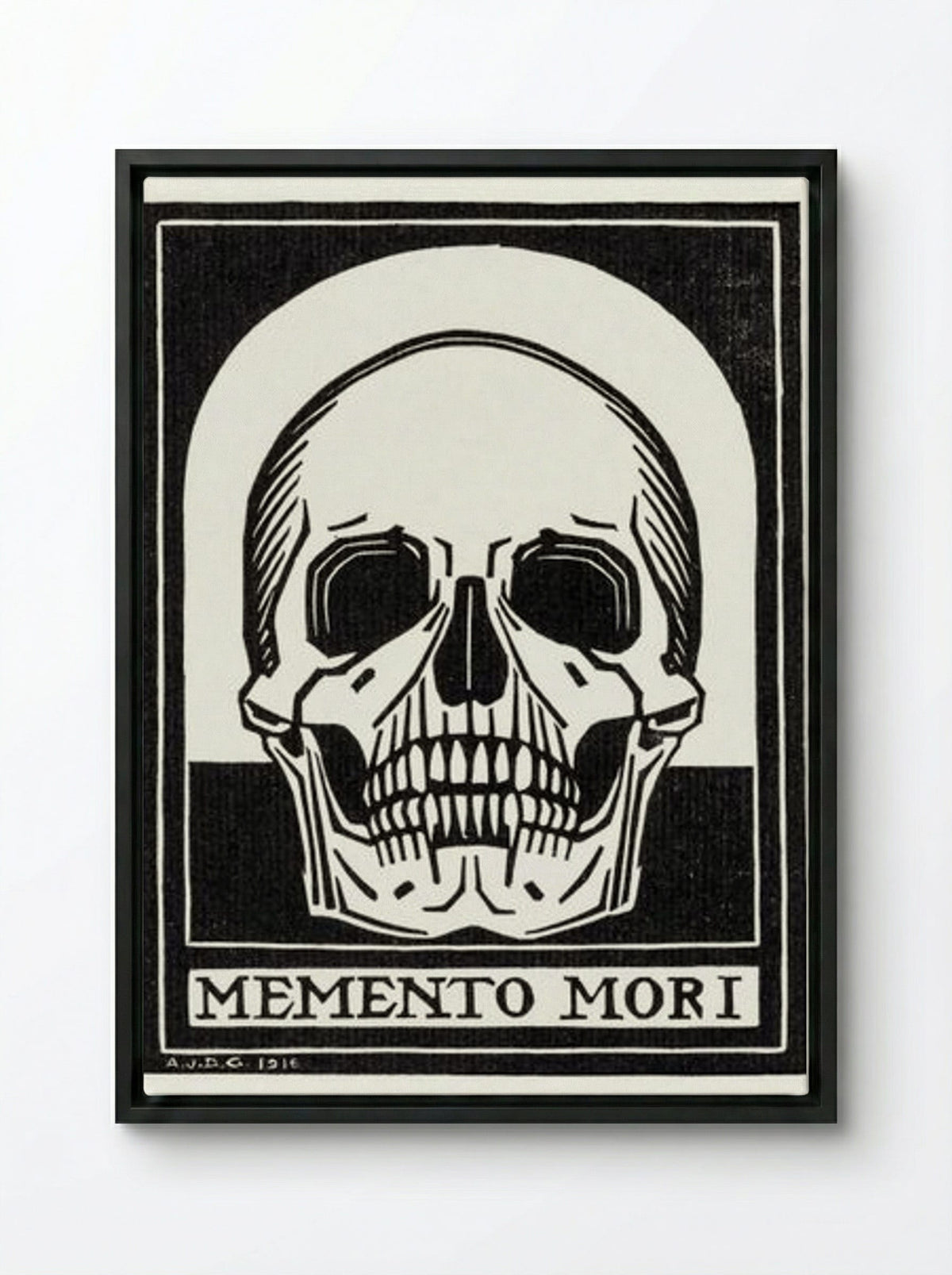 Memento Mori - Julie de Graag - Framed Canvas Black