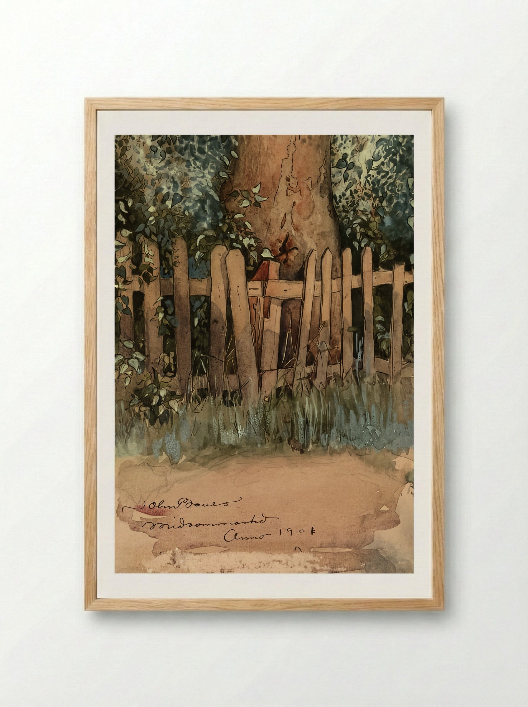 Midsummer Time - John Bauer - Framed Print Wood