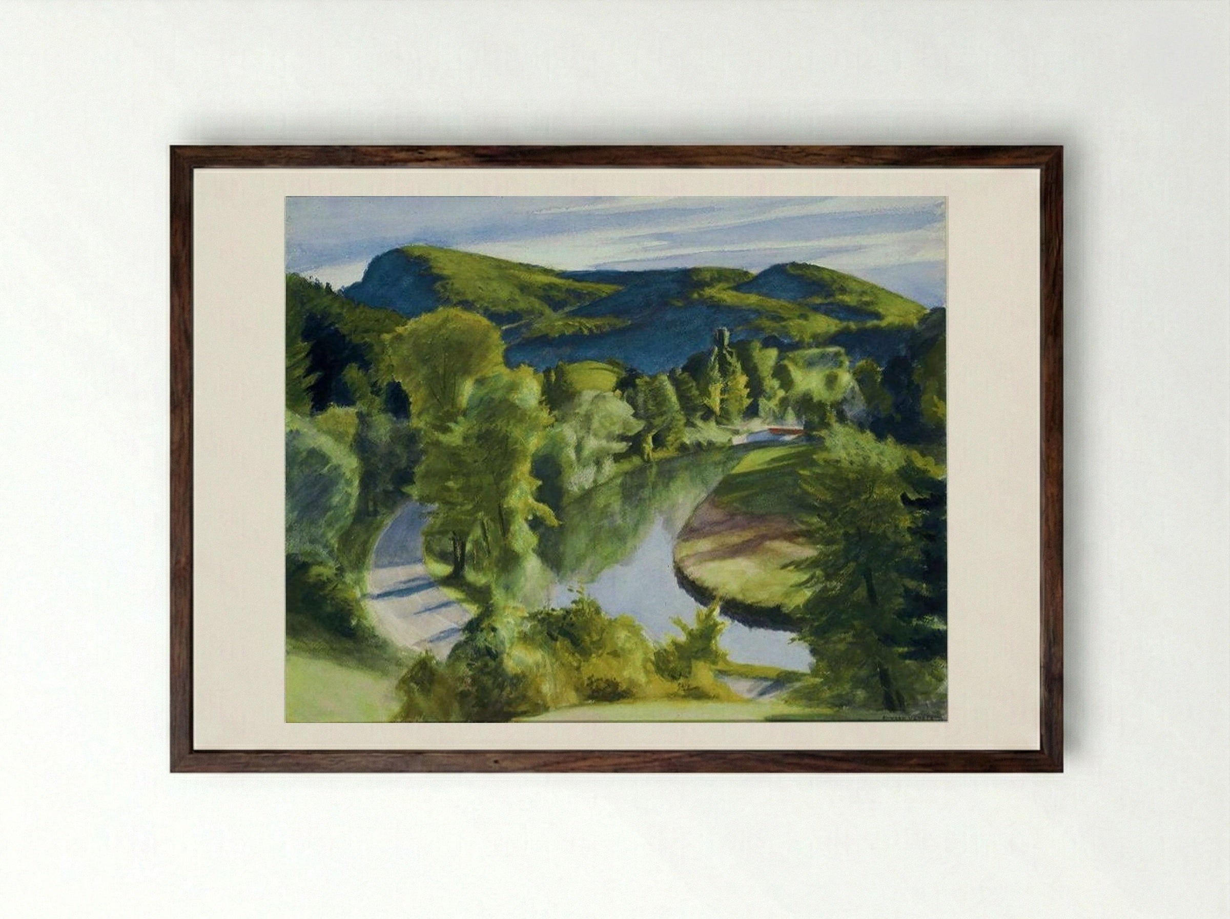 First Branch of the White River, Vermont - Edward Hopper - Framed Print Dark Wood