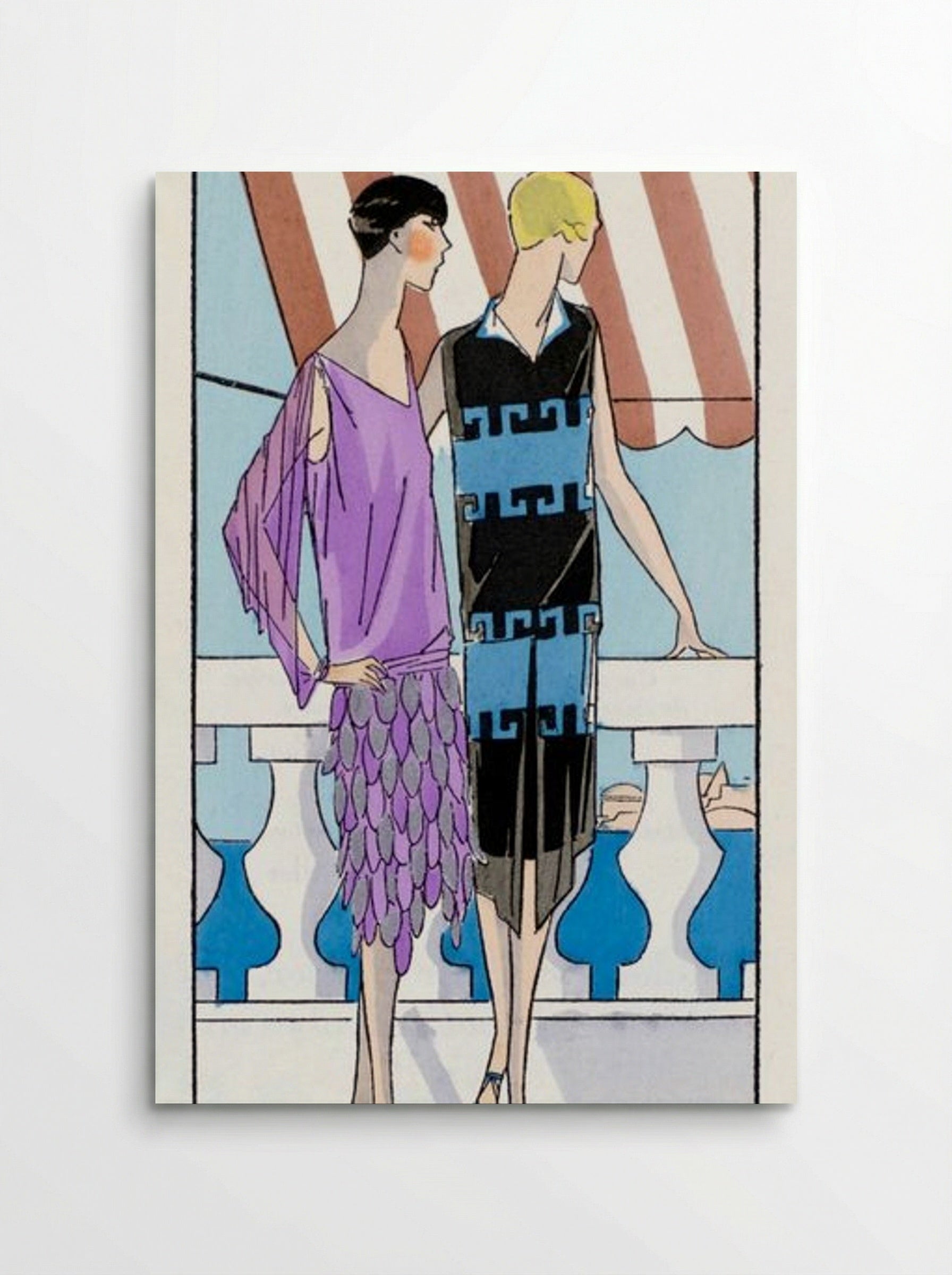 Two Women in Summer Dresses on a Terrace - Brandt and Philippe et Gaston - Poster