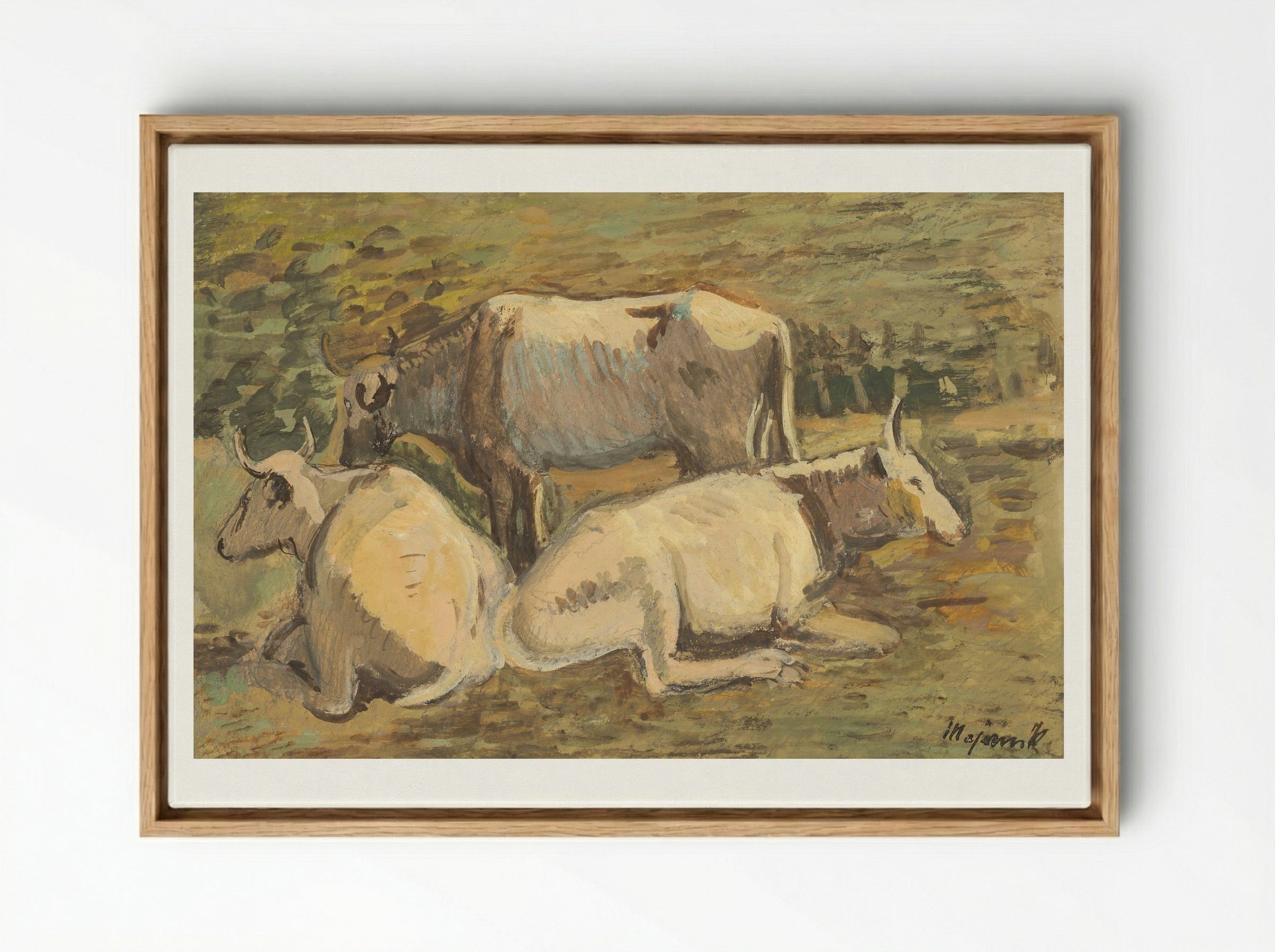 Cows - Cyprián Majerník - Framed Canvas Wood