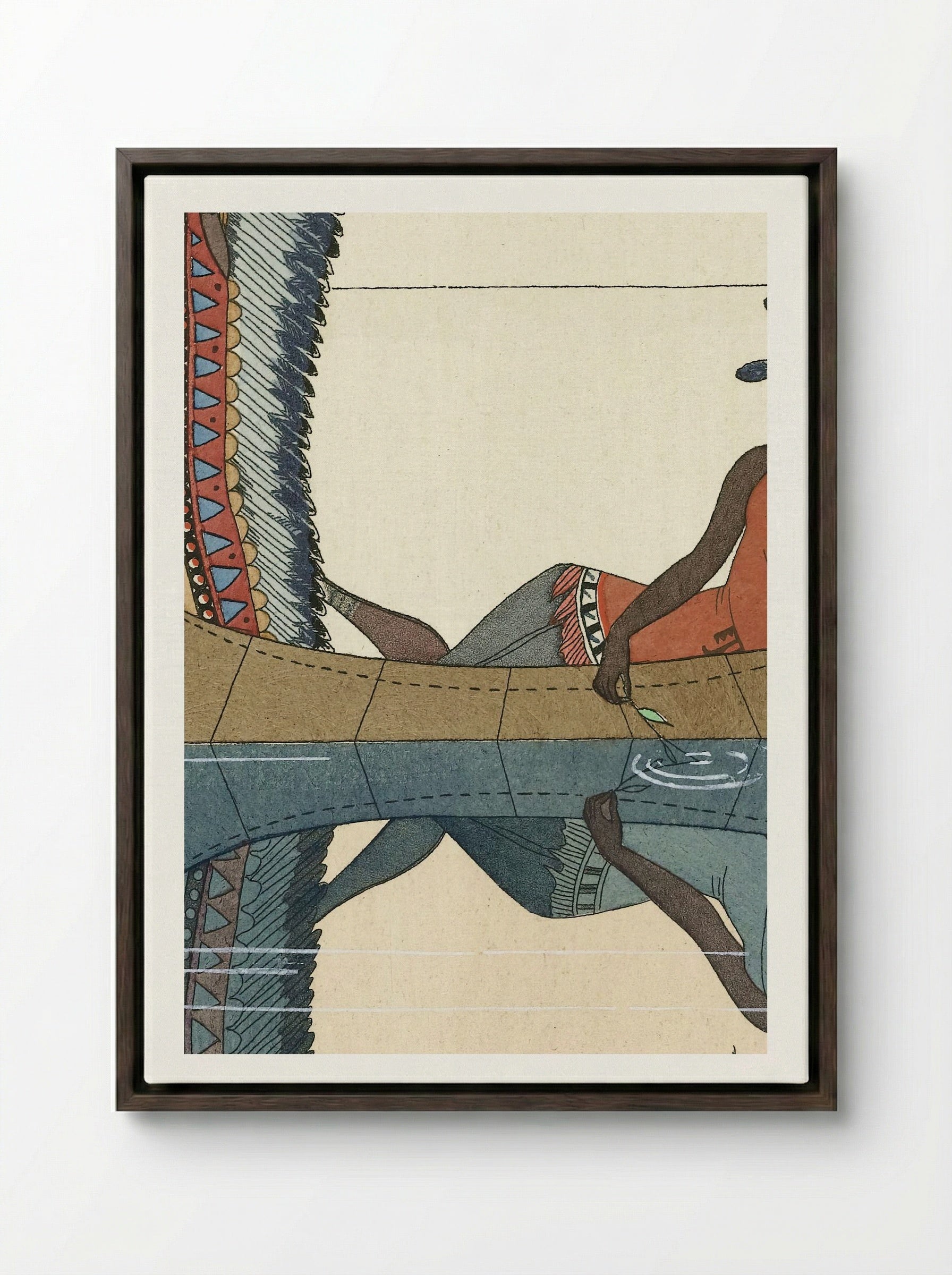 Le long du Missouri - George Barbier - Framed Canvas Dark Wood