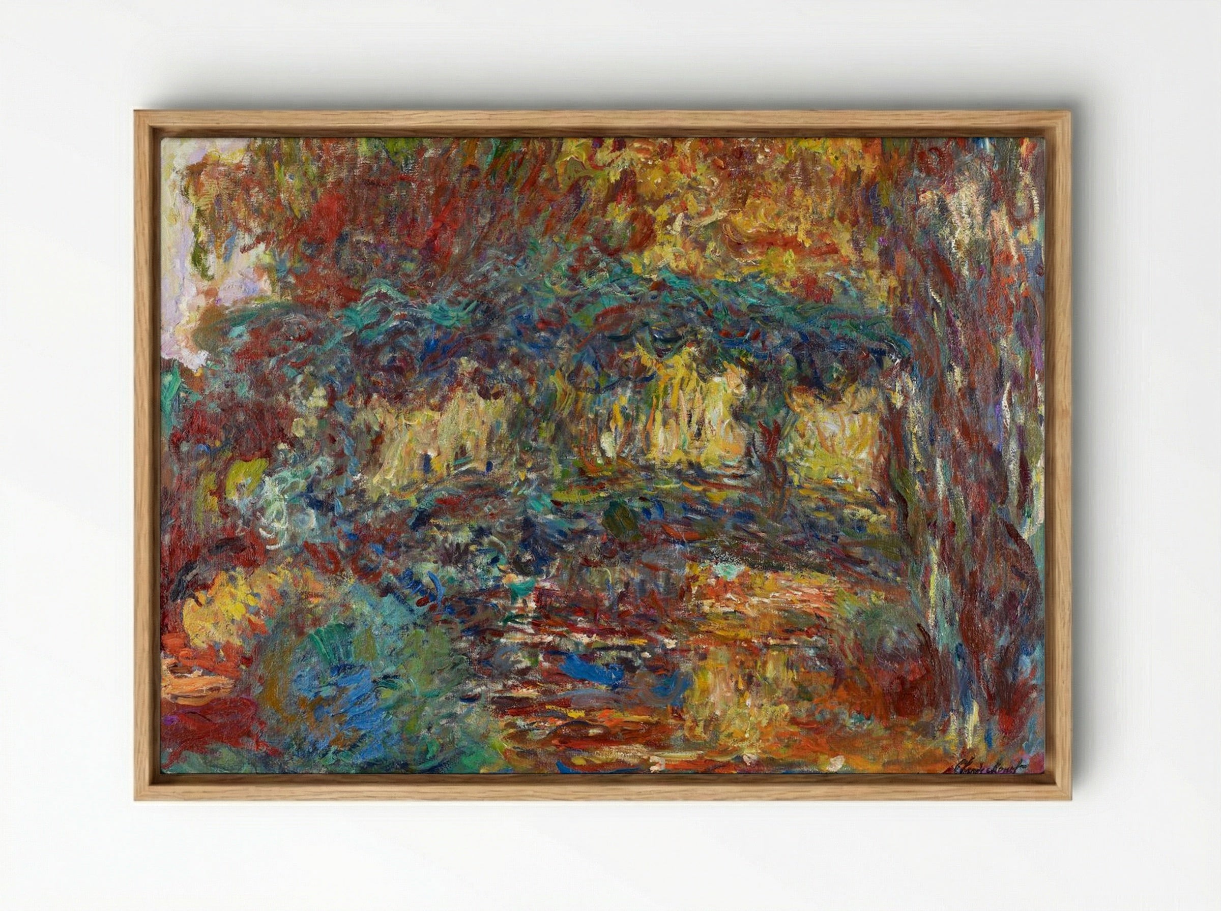 The Japanese Footbridge - Claude Monet - Framed Canvas Wood