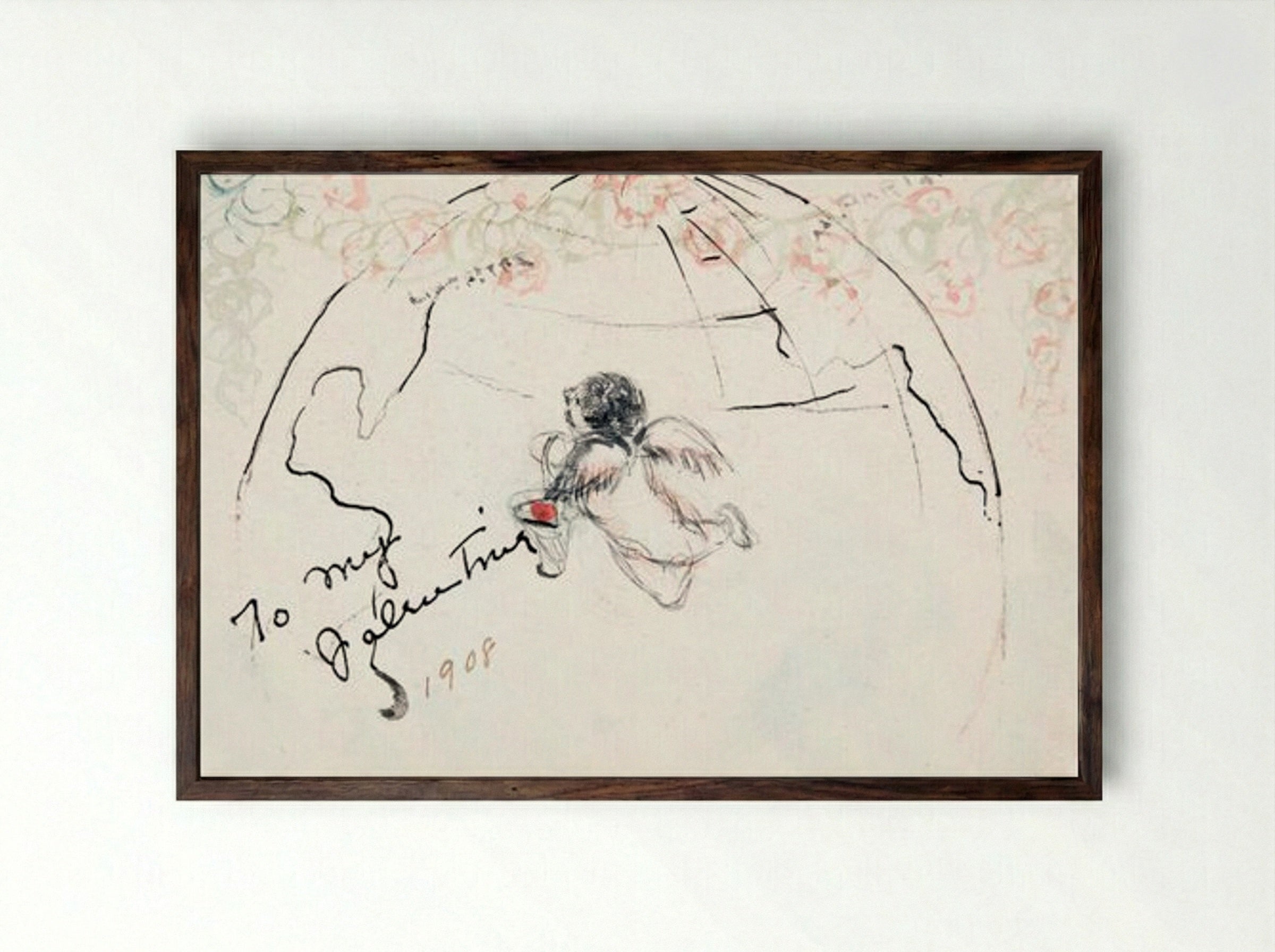 To My Valentine - Charles Demuth - Framed Print Dark Wood