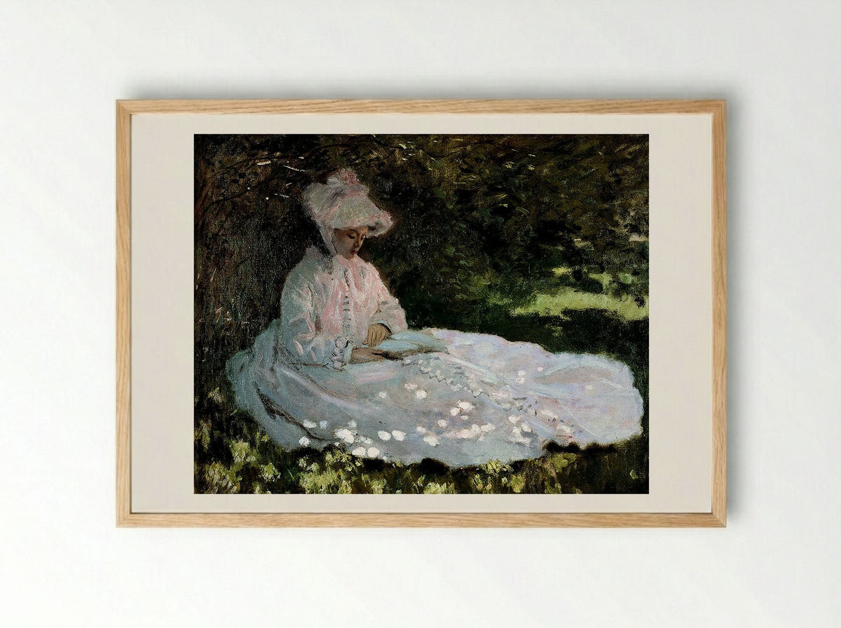 A Woman Reading - Berthe Morisot - Framed Print Wood