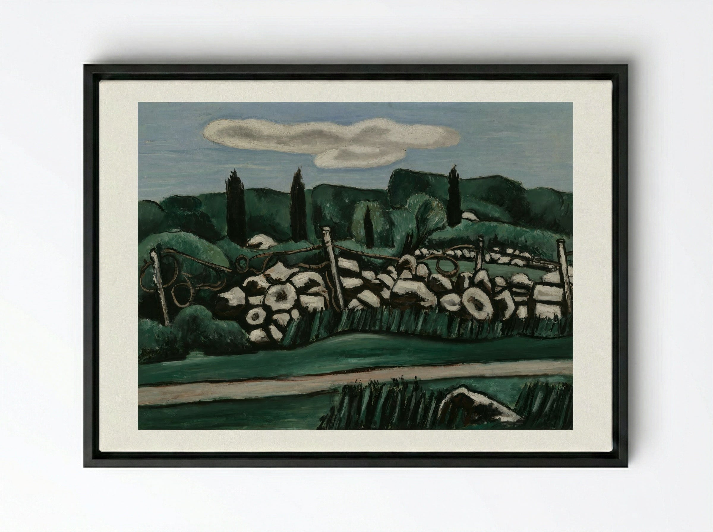The Last Stone Walls, Dogtown - Marsden Hartley - Framed Canvas Black