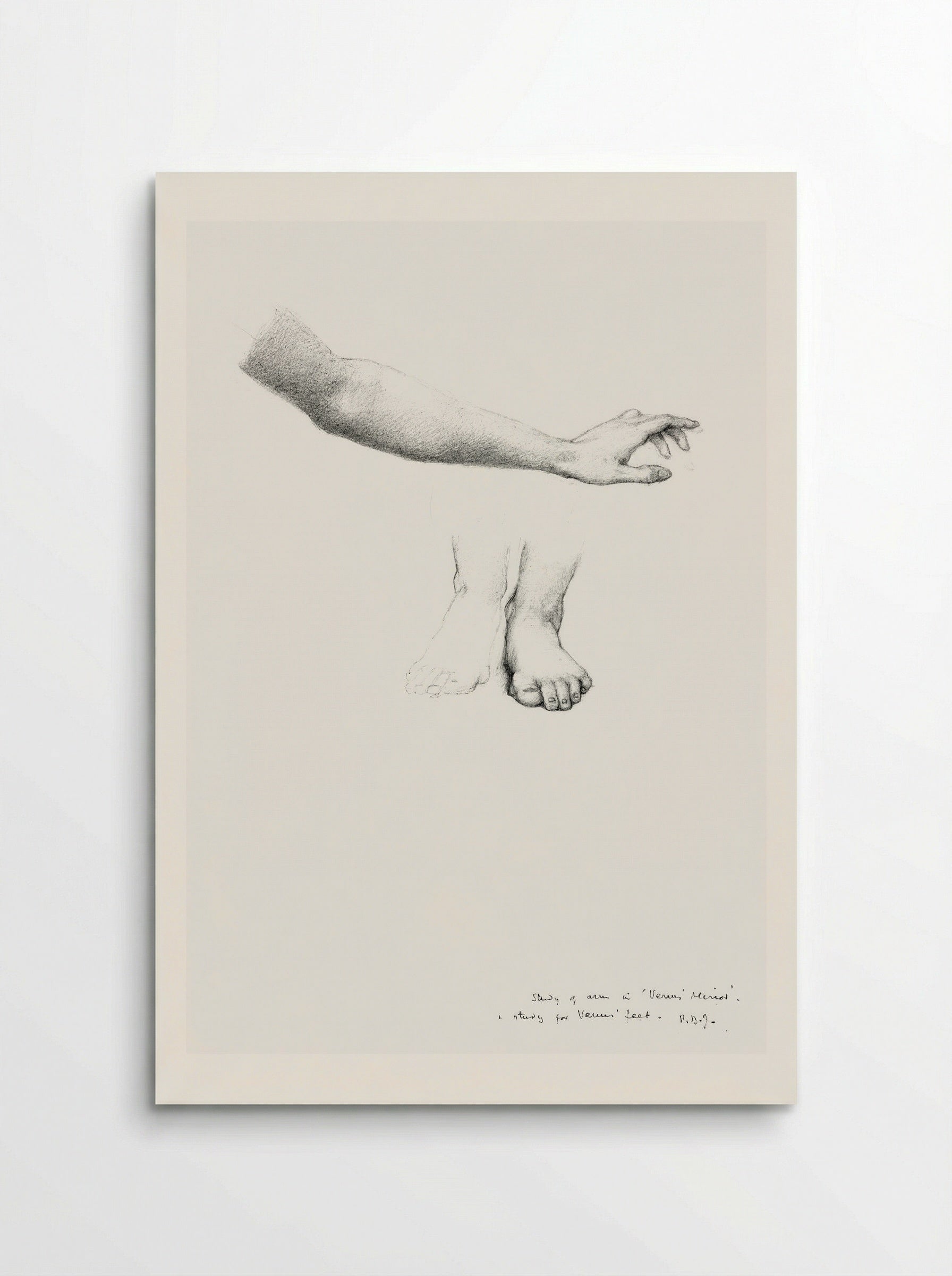 Study of Arm and Feet for 'The Mirror of Venus' - Edward Burne-Jones - Poster