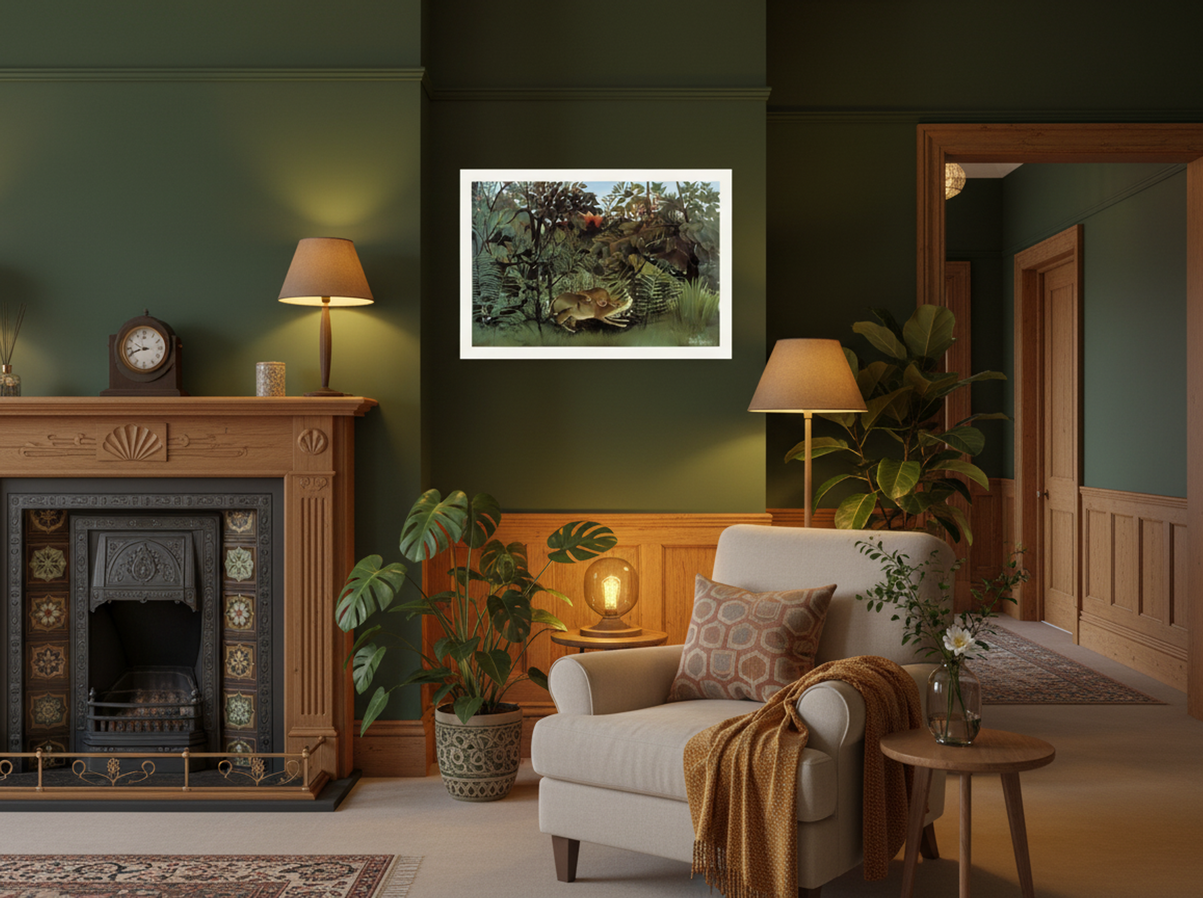 The Hungry Lion Throws Itself on the Antelope by Henri Rousseau – Naïve Art Jungle - Lifestyle