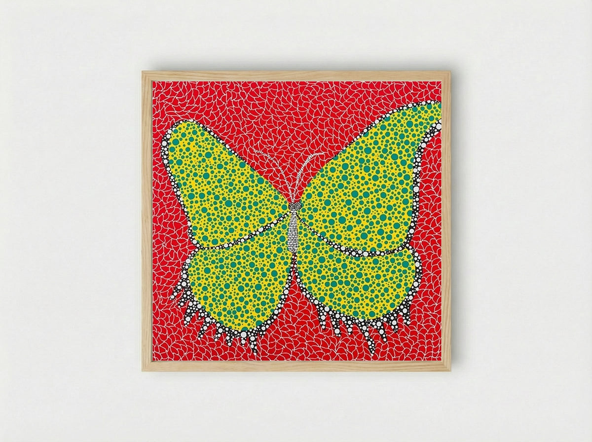 Butterfly - Yayoi Kusama - Framed Print Wood