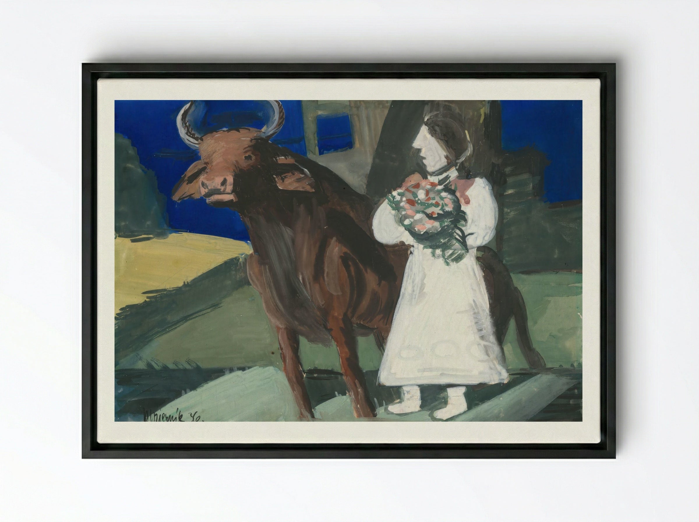 The Bride - Cyprián Majerník - Framed Canvas Black