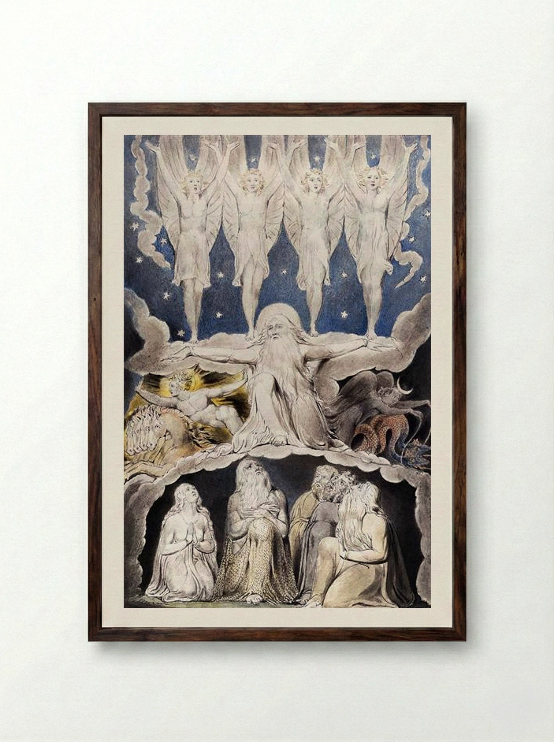 When the morning stars sang together - William Blake - Framed Print Dark Wood