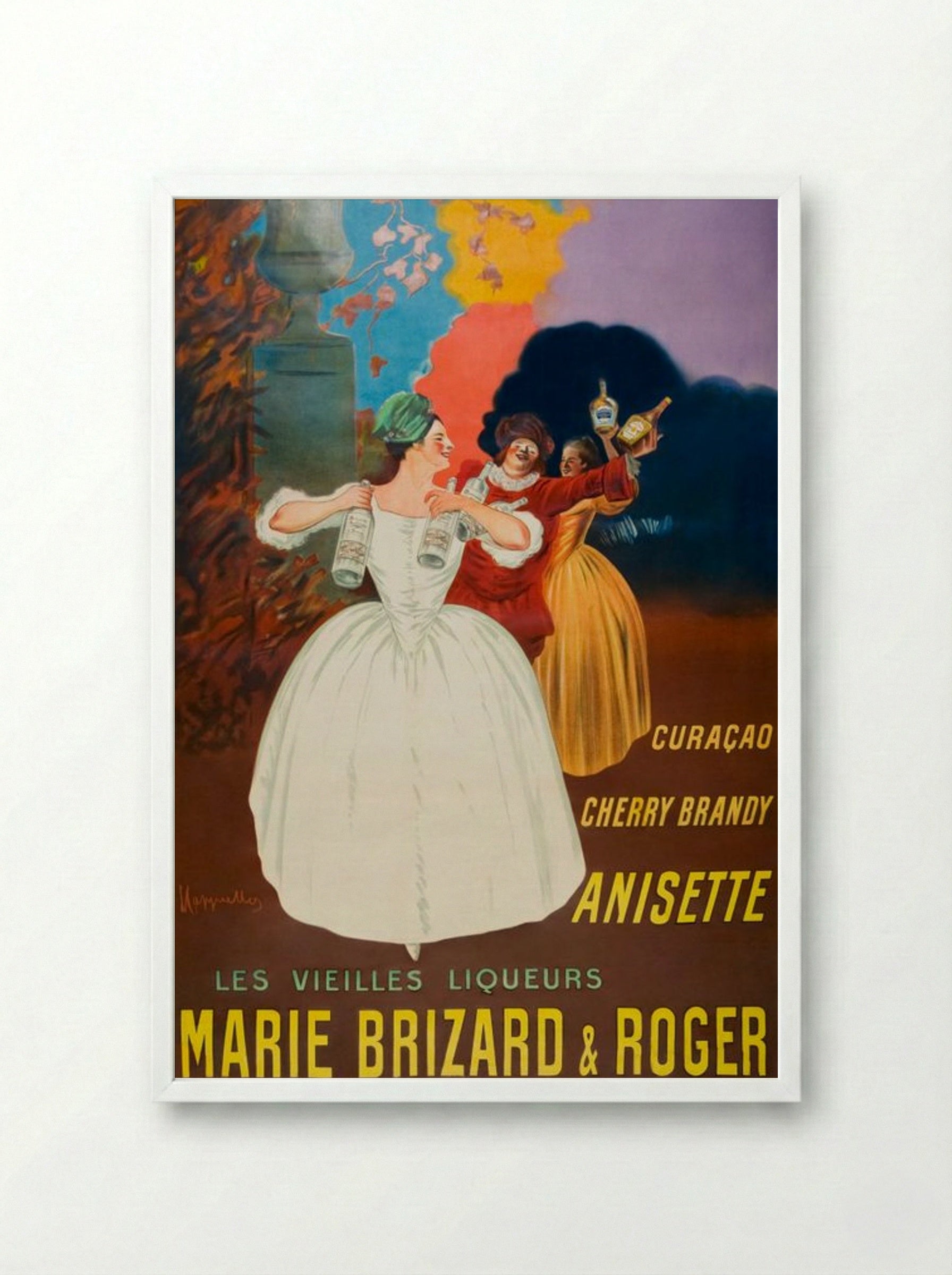 The Old Liqueurs Marie Brizard & Roger - Leonetto Cappiello - Framed Print White