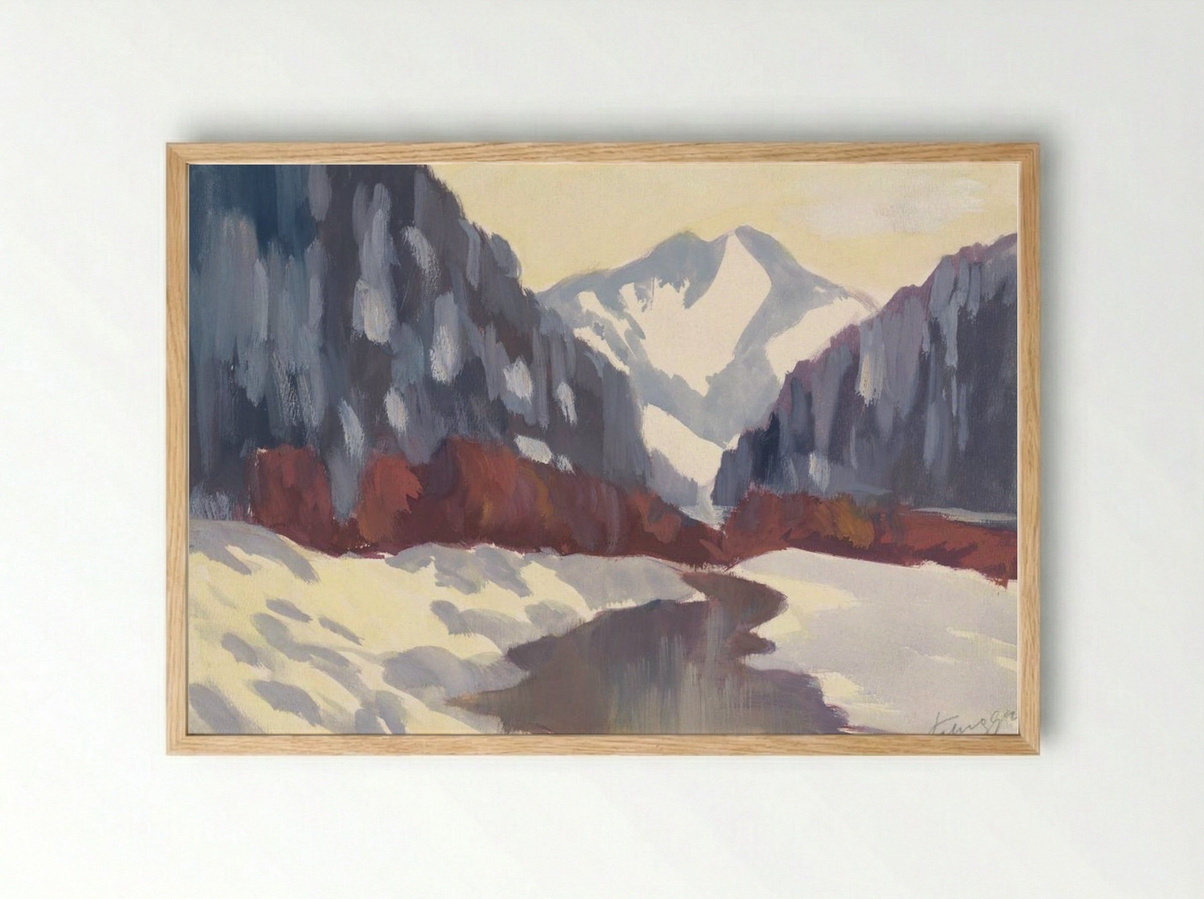Brook in the Winter - Zolo Palugyay - Framed Print Wood
