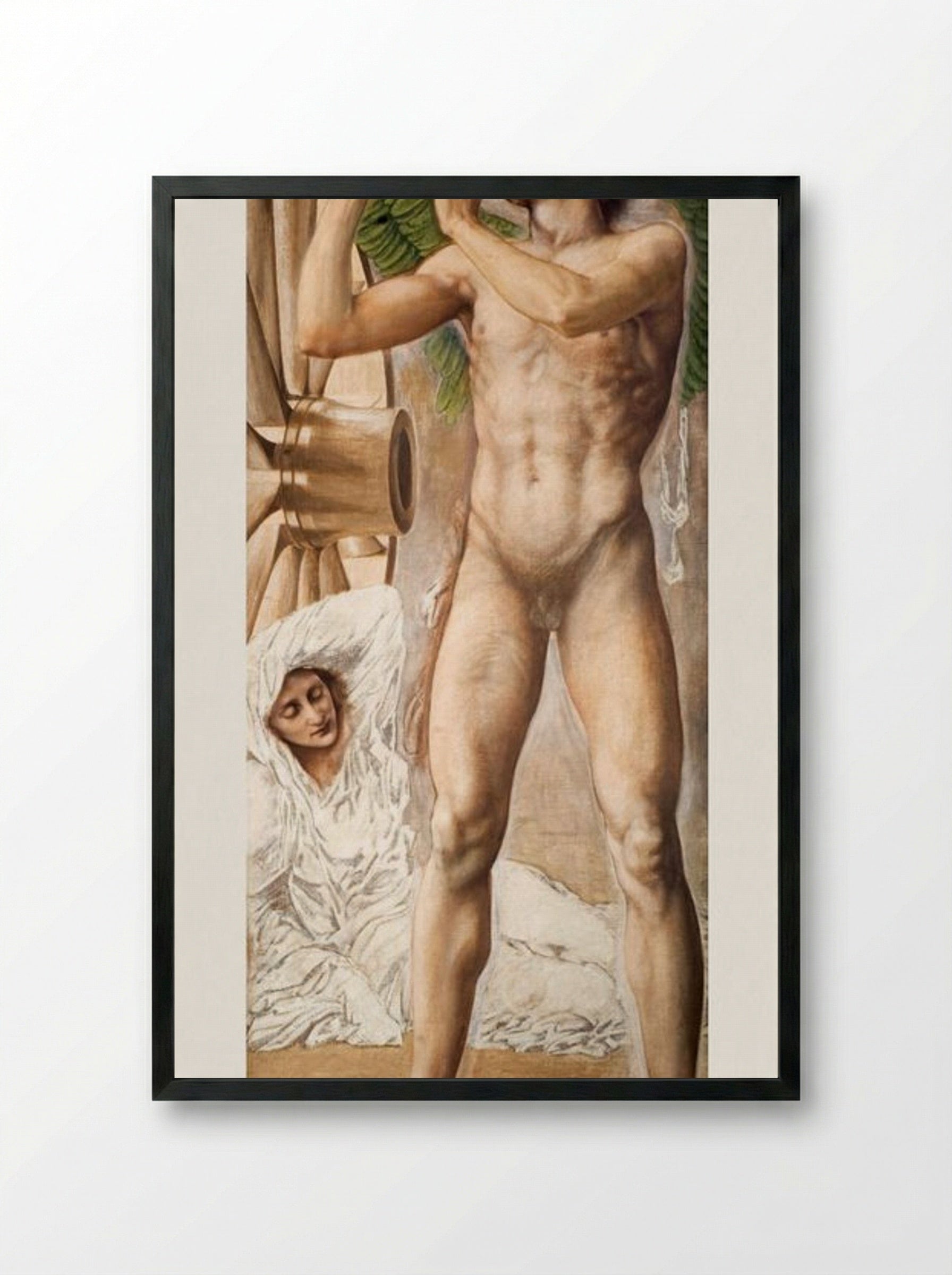 Study of Fame Overthrowing Fortune - Edward Burne-Jones - Framed Print Black