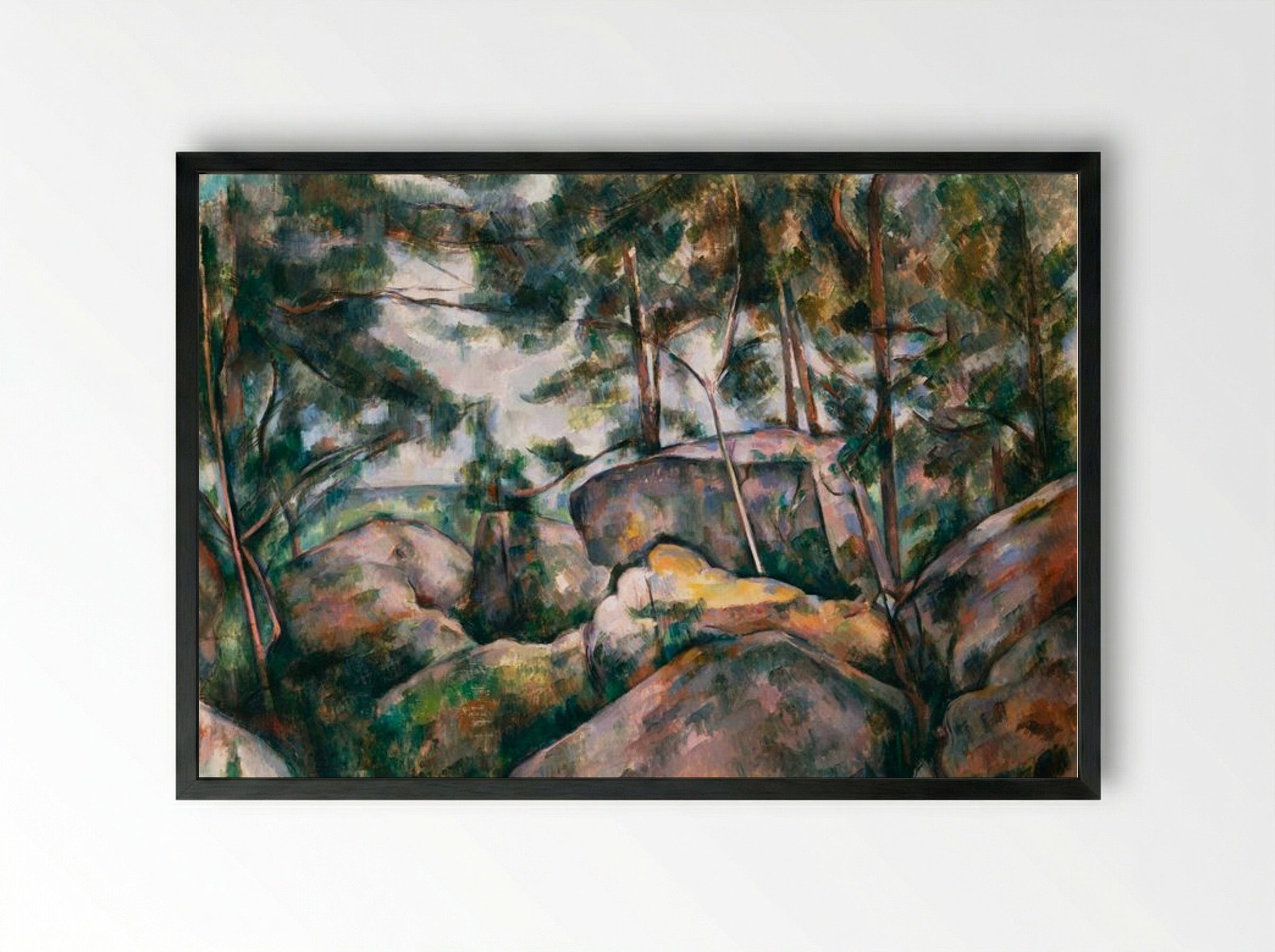 Rocks in the Forest - Paul Cézanne - Framed Print Black