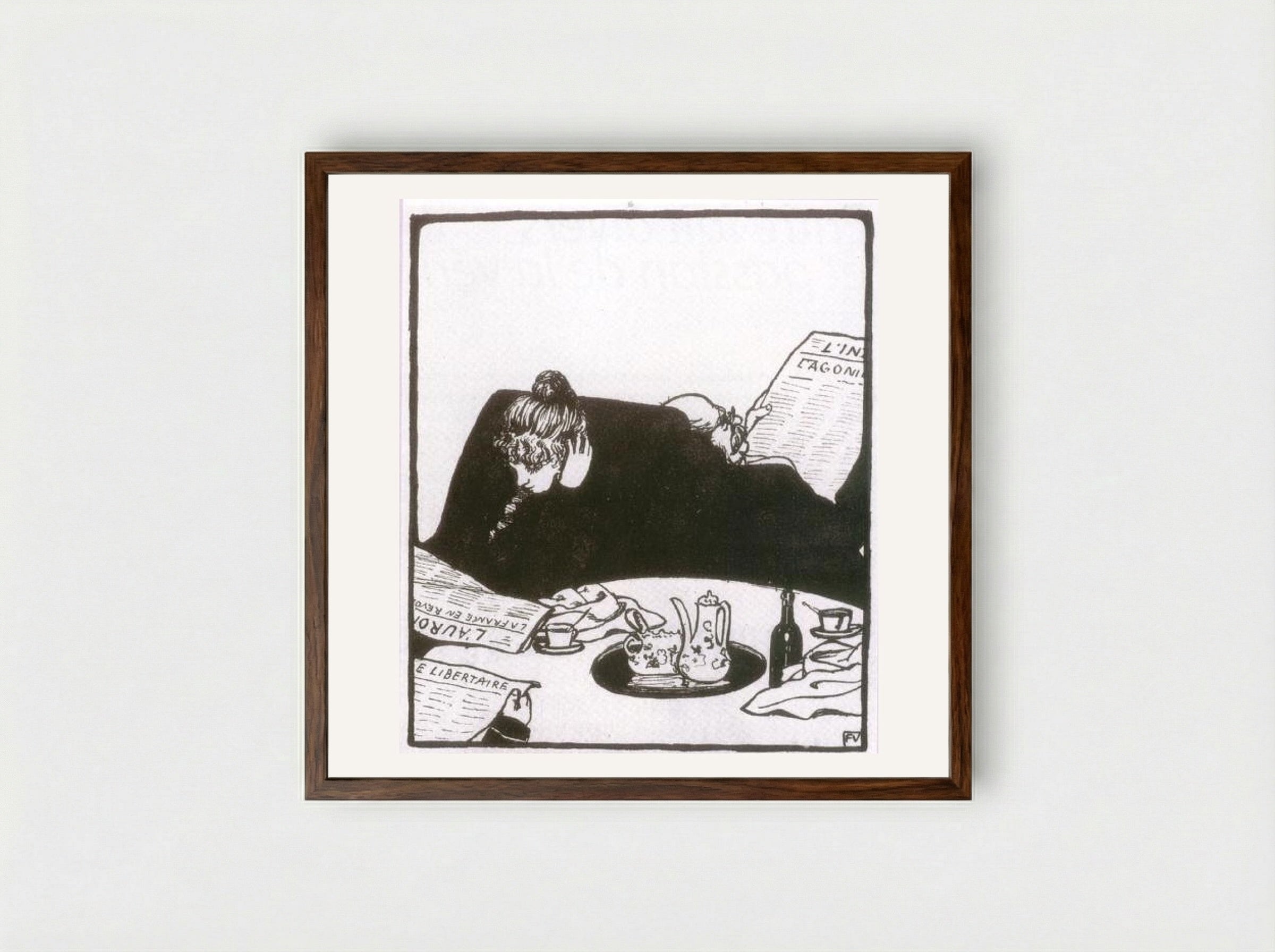 Family - Félix Vallotton - Framed Print Dark Wood