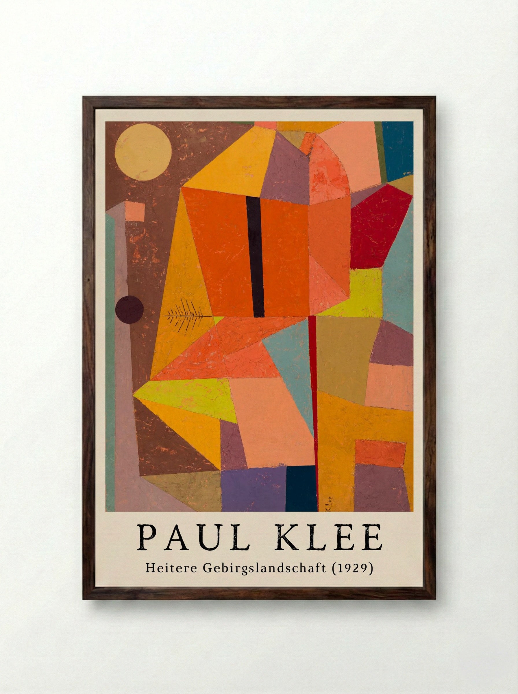 Heitere Gebirgslandschaft - Paul Klee - Framed Print Dark Wood