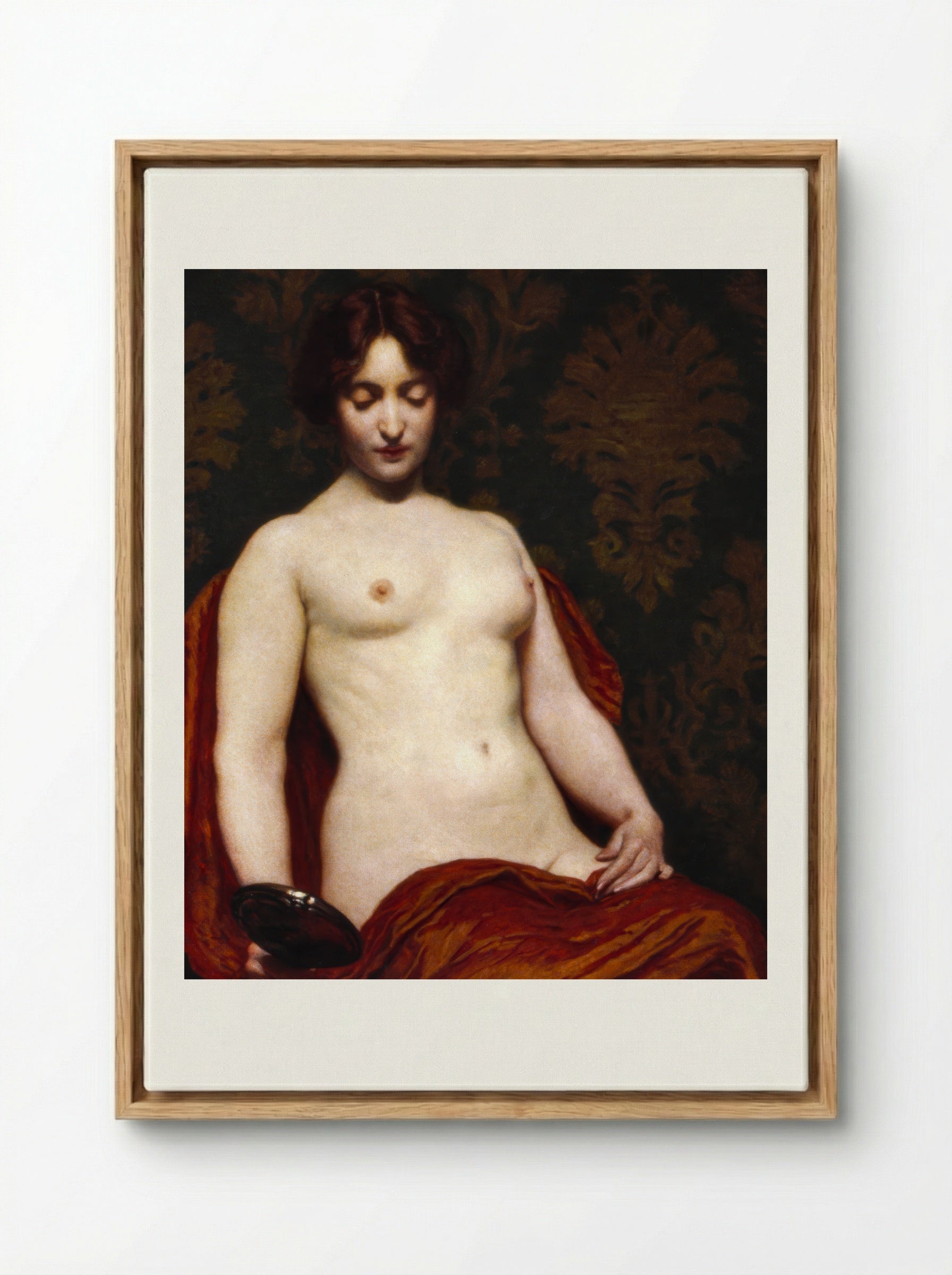 The Silver Hand Glass - Kenyon Cox - Framed Canvas Wood
