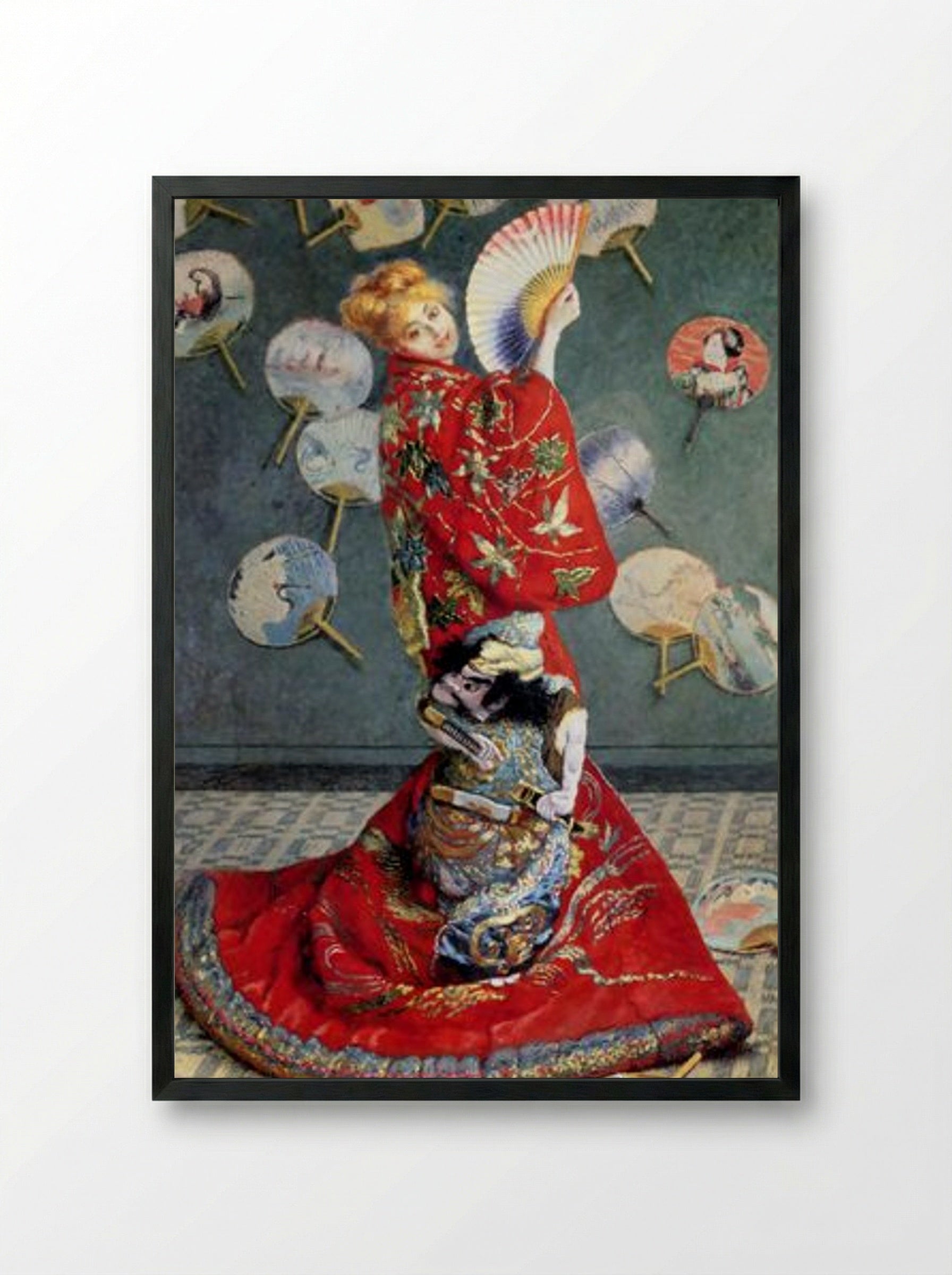 Camille Monet in Japanese Costume - Claude Monet - Framed Print Black