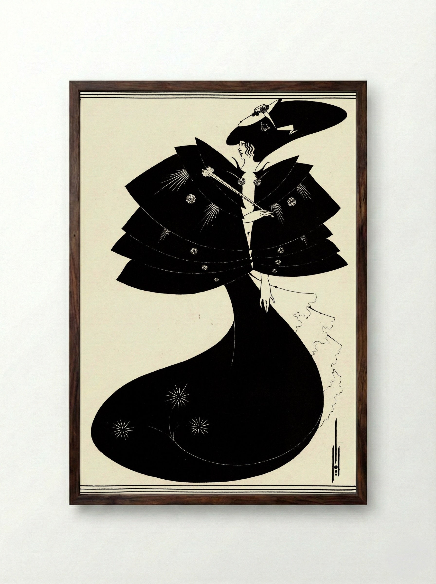 The Black Cape - Fine Art Print - Framed Print Dark Wood